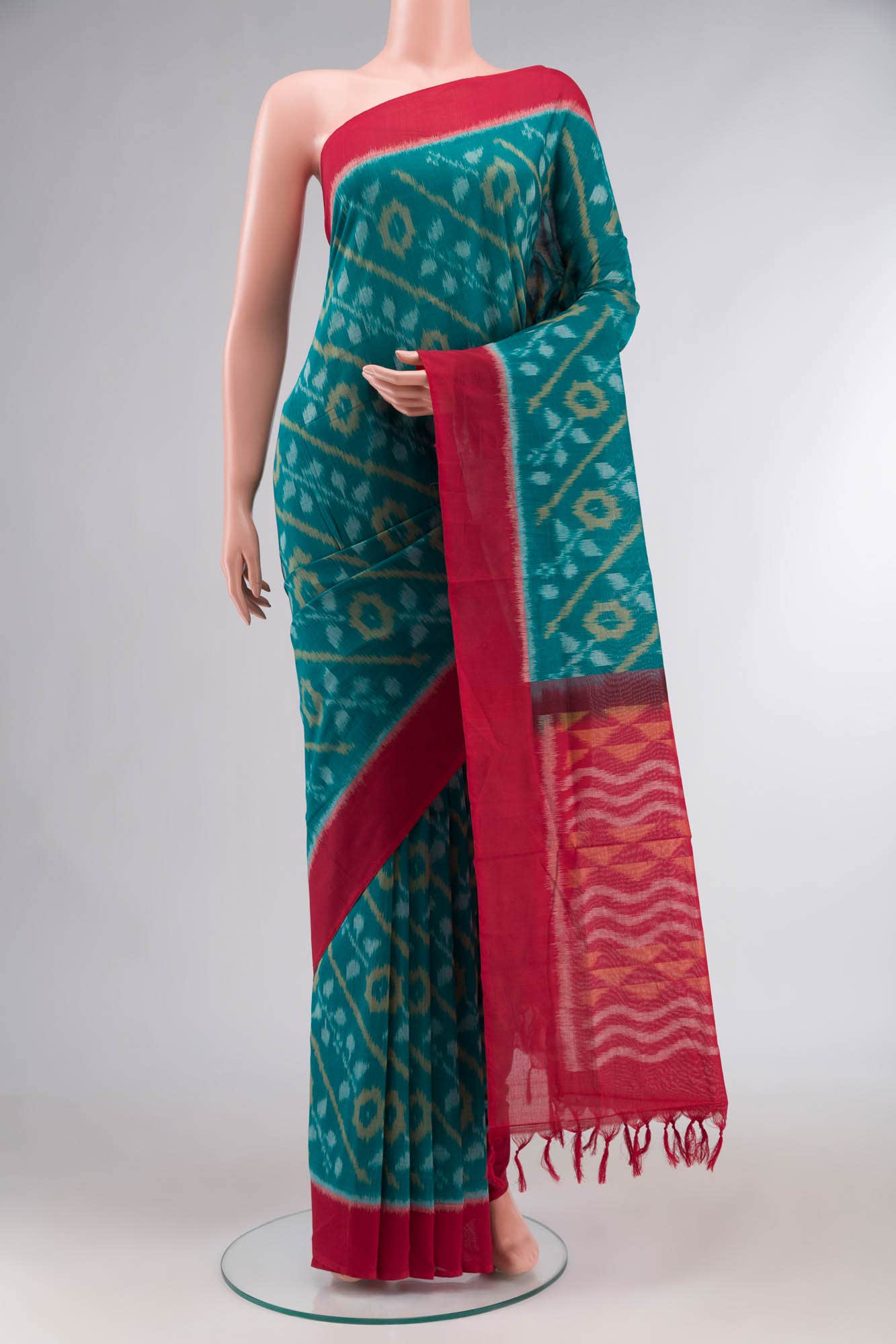 Green Pochampally Cotton Saree