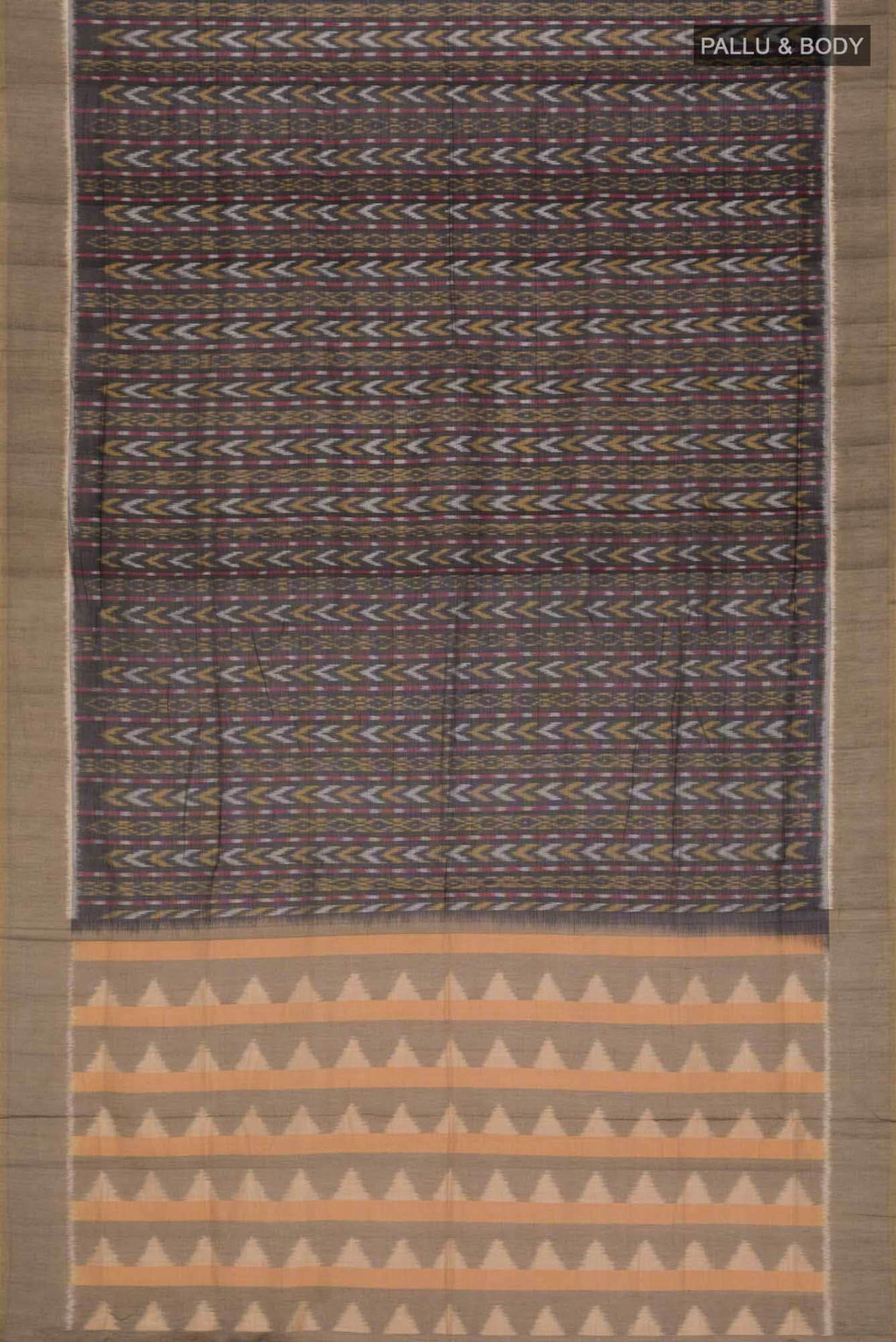 Black Pochampally Cotton Saree