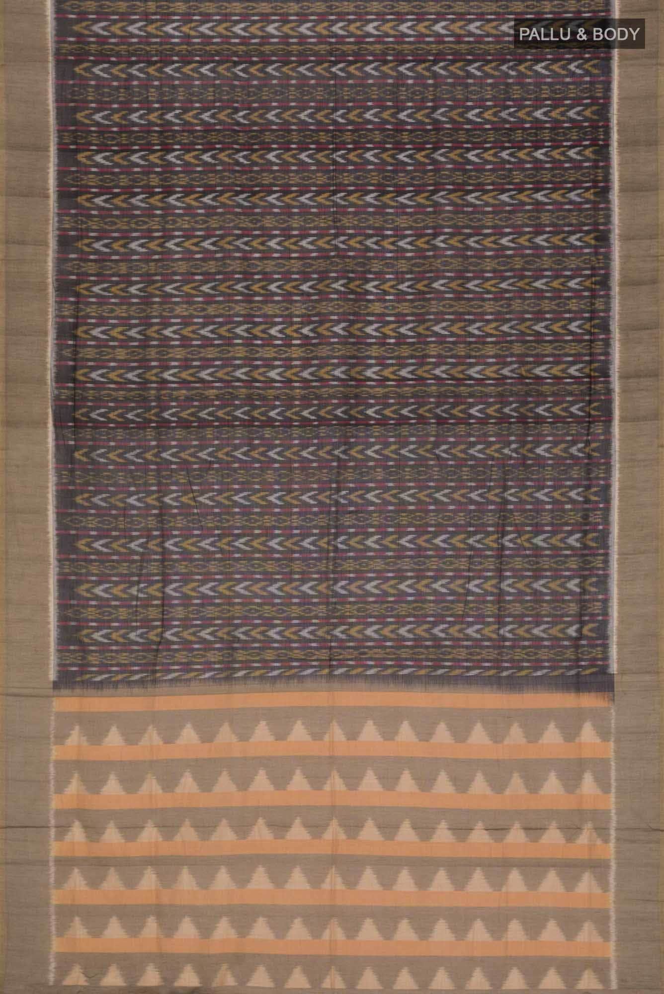 Black Pochampally Cotton Saree