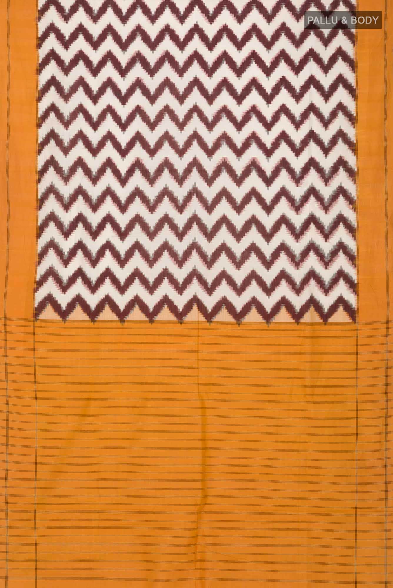 Cream Pochampally Cotton Saree