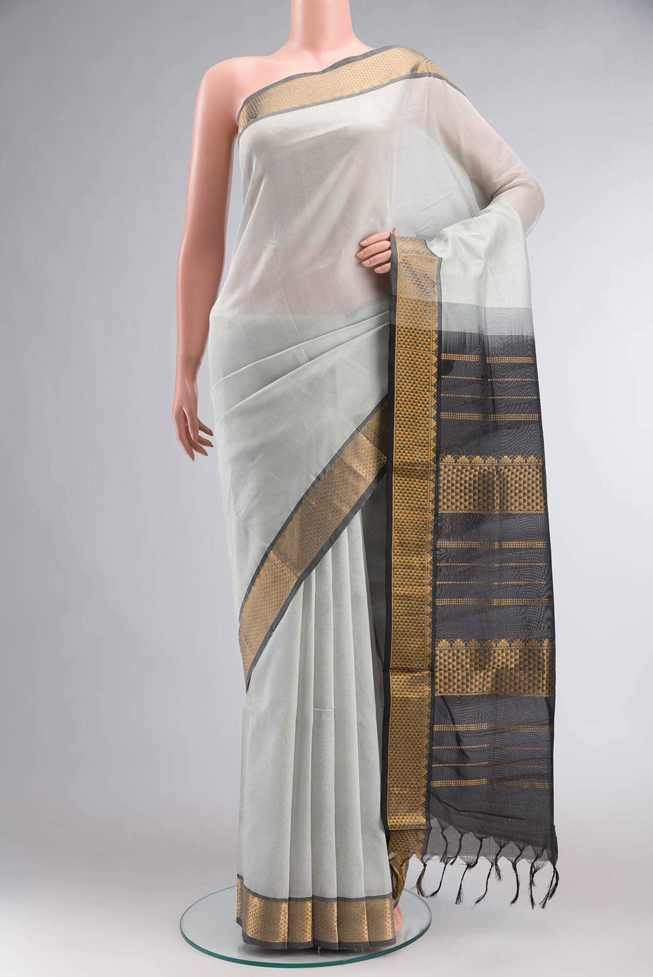 Grey Silk Cotton Saree
