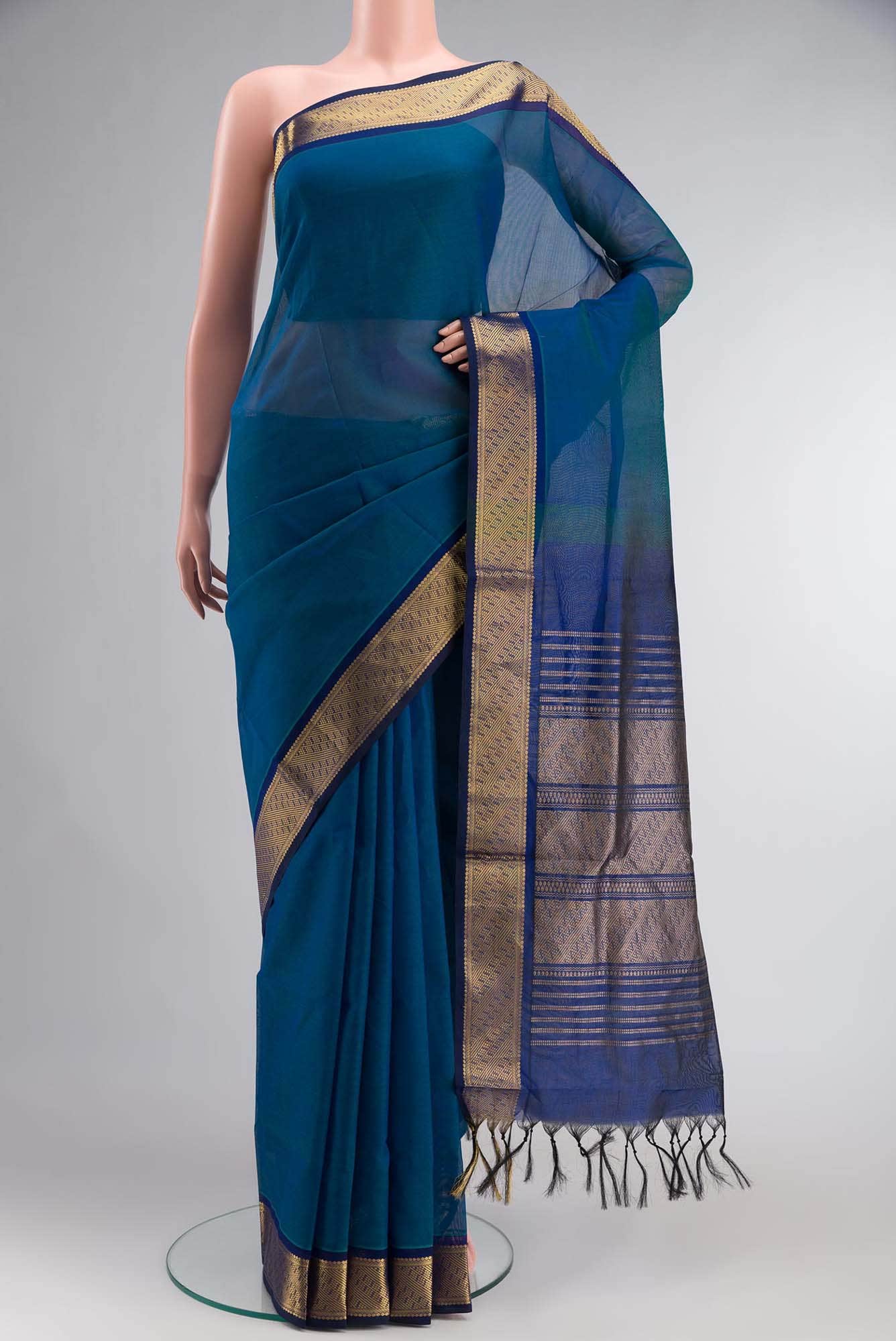 Blue Silk Cotton Saree