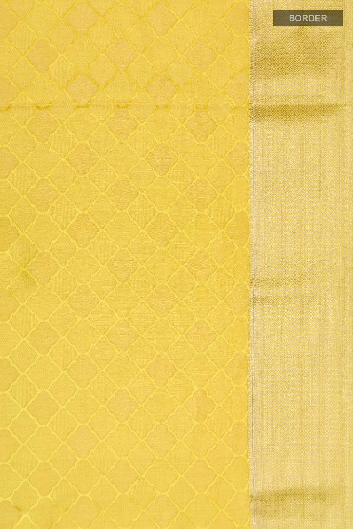 Yellow Mysore Crepe Saree