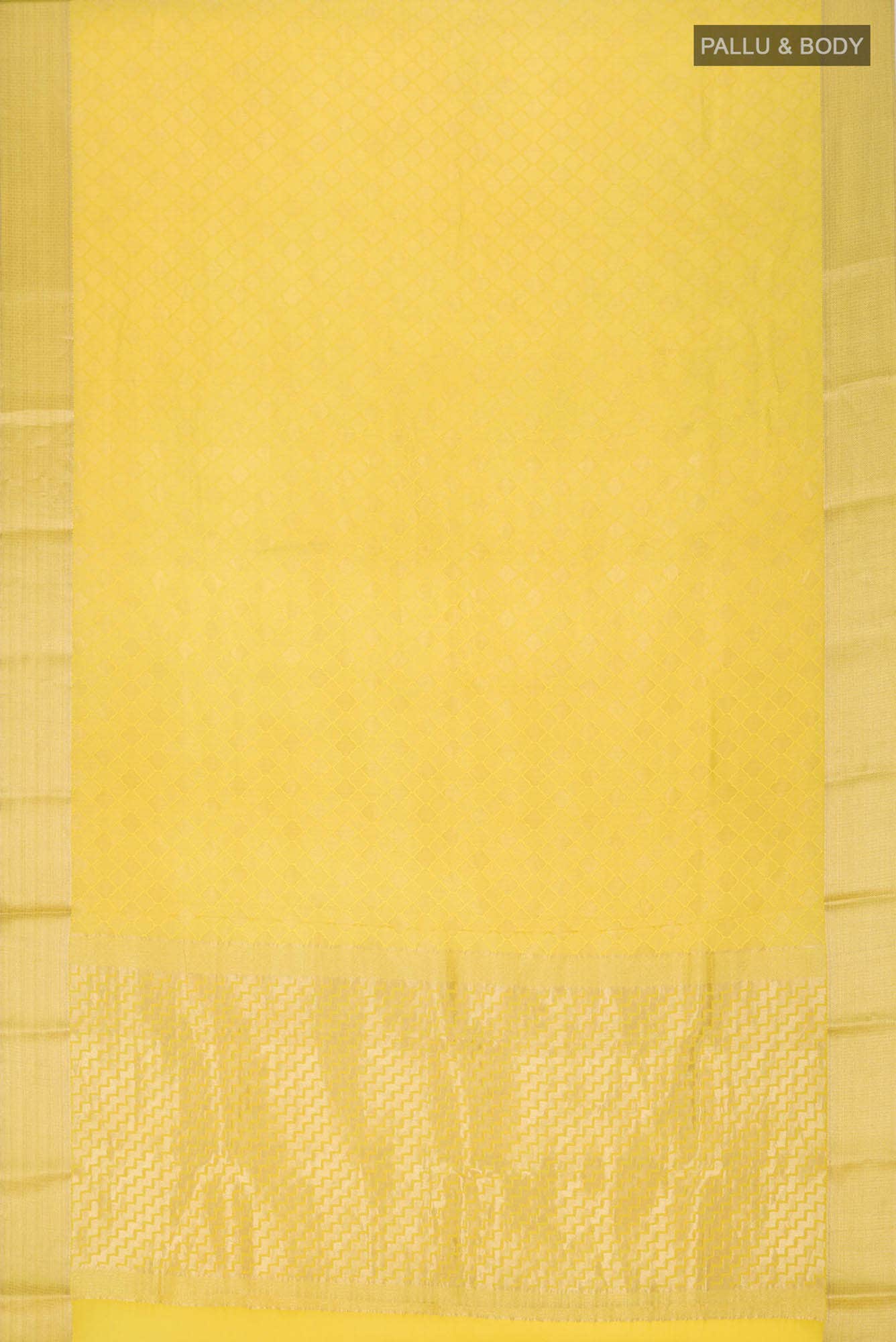 Yellow Mysore Crepe Saree