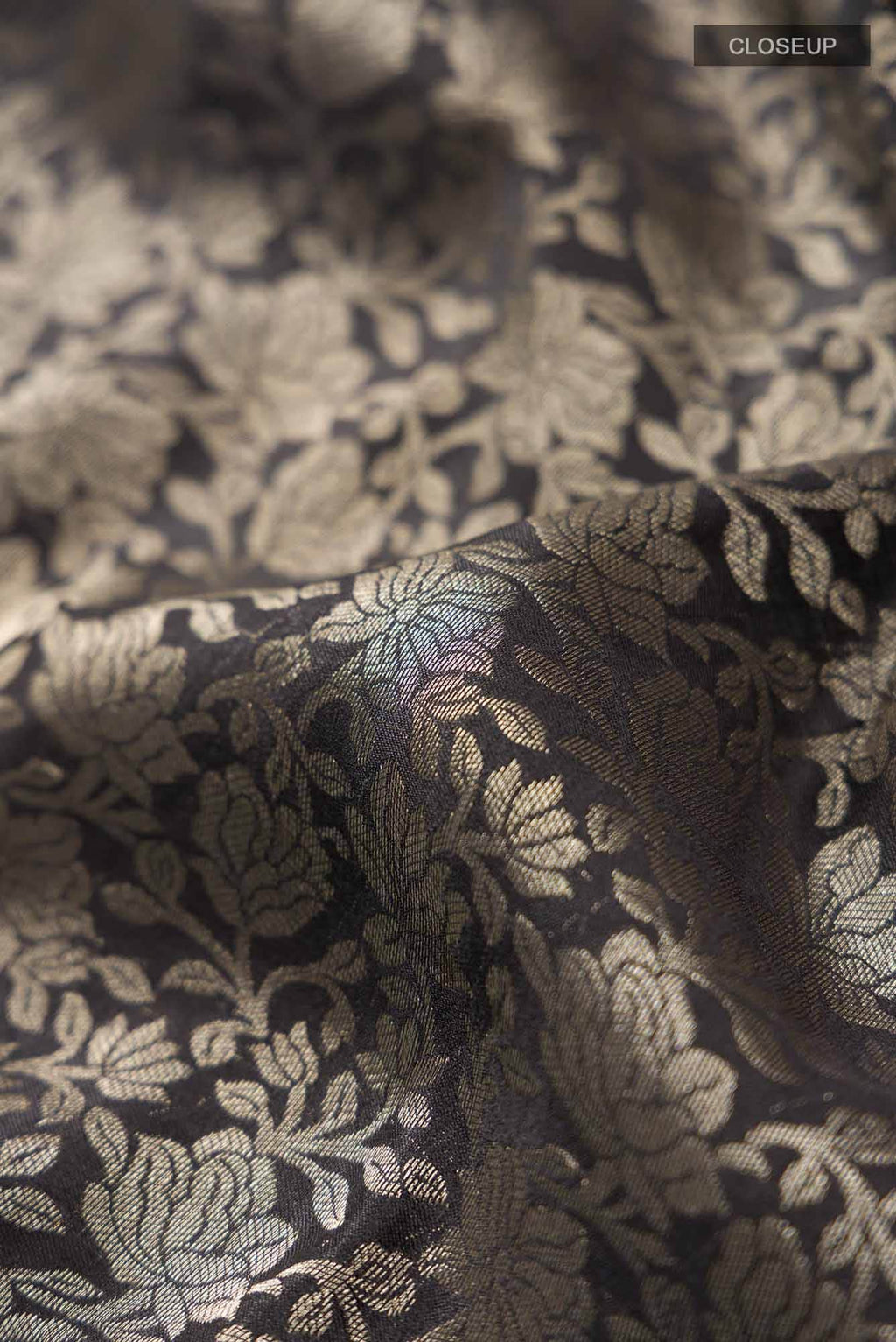 Black Mysore Crepe Saree
