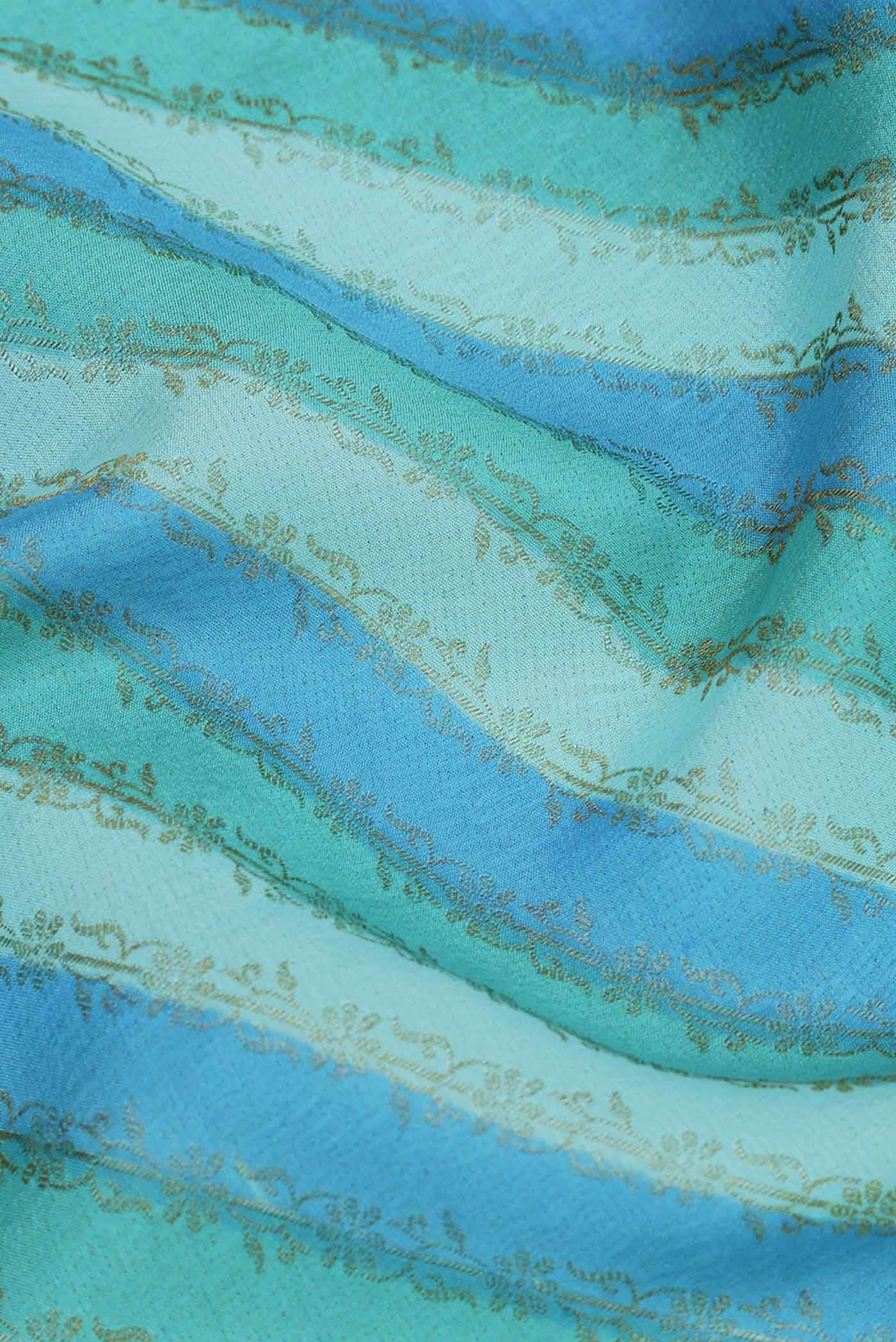 Blue Crepe Saree