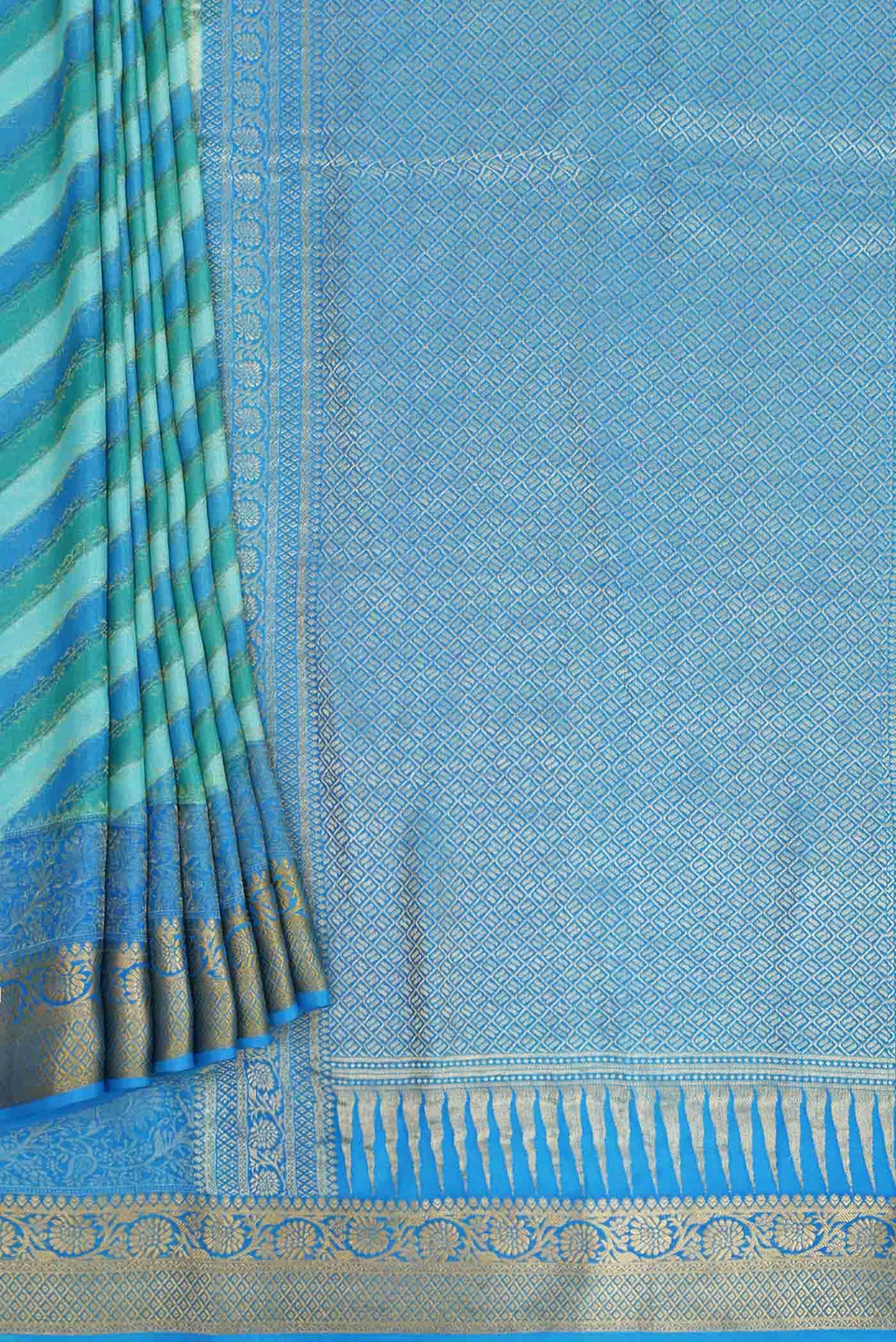 Blue Crepe Saree