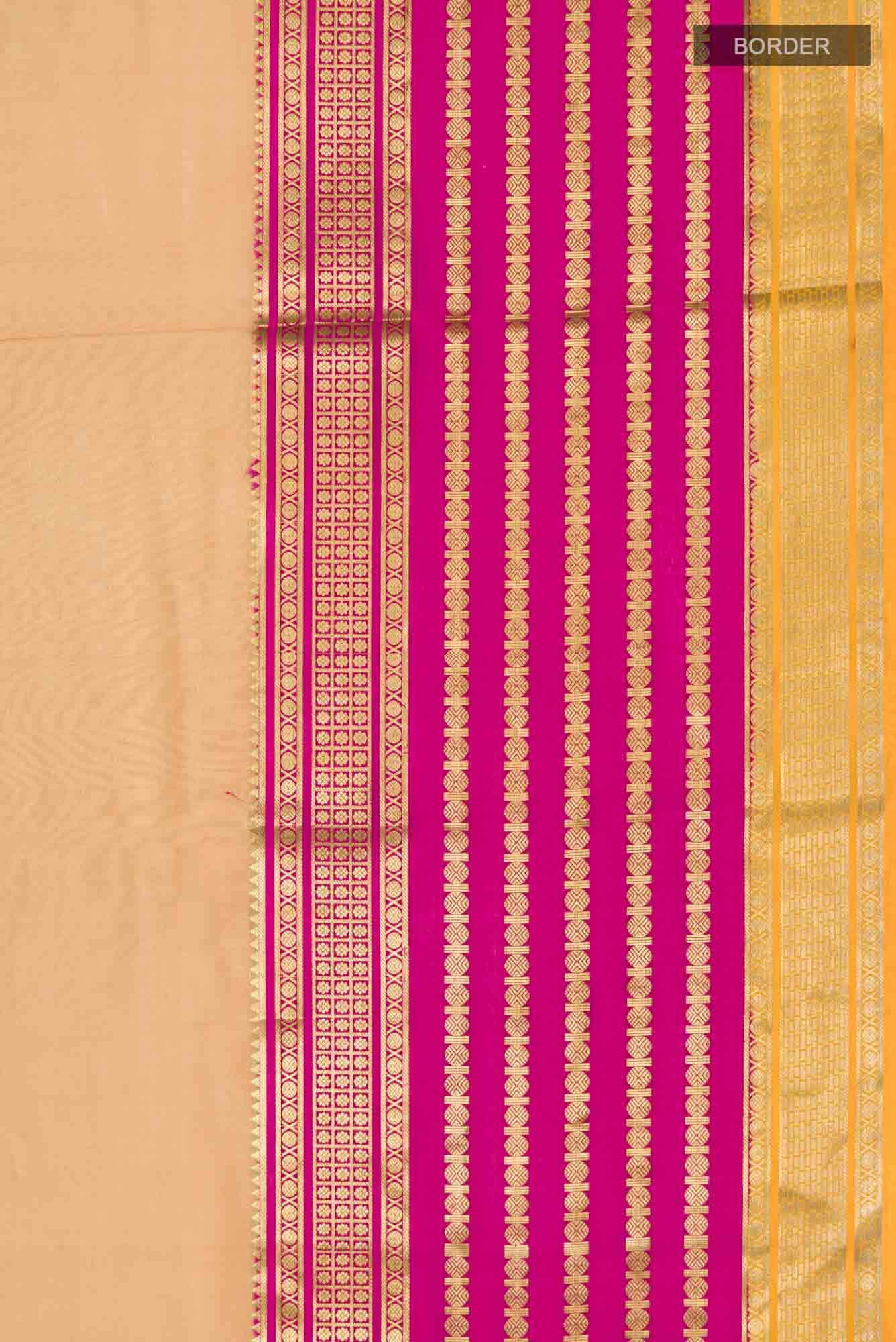 Beige Mysore Crepe Saree
