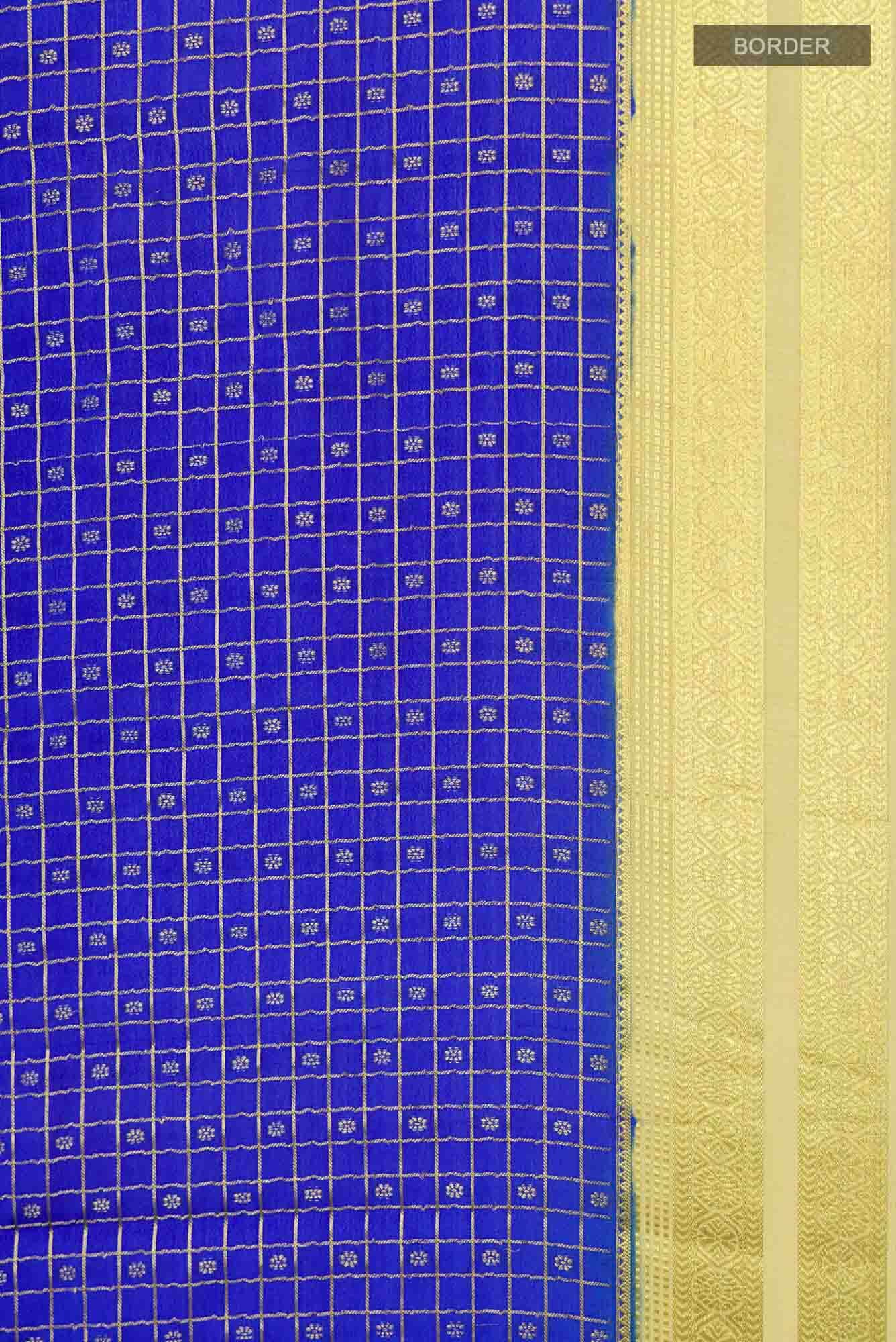 Blue Mysore Crepe Saree