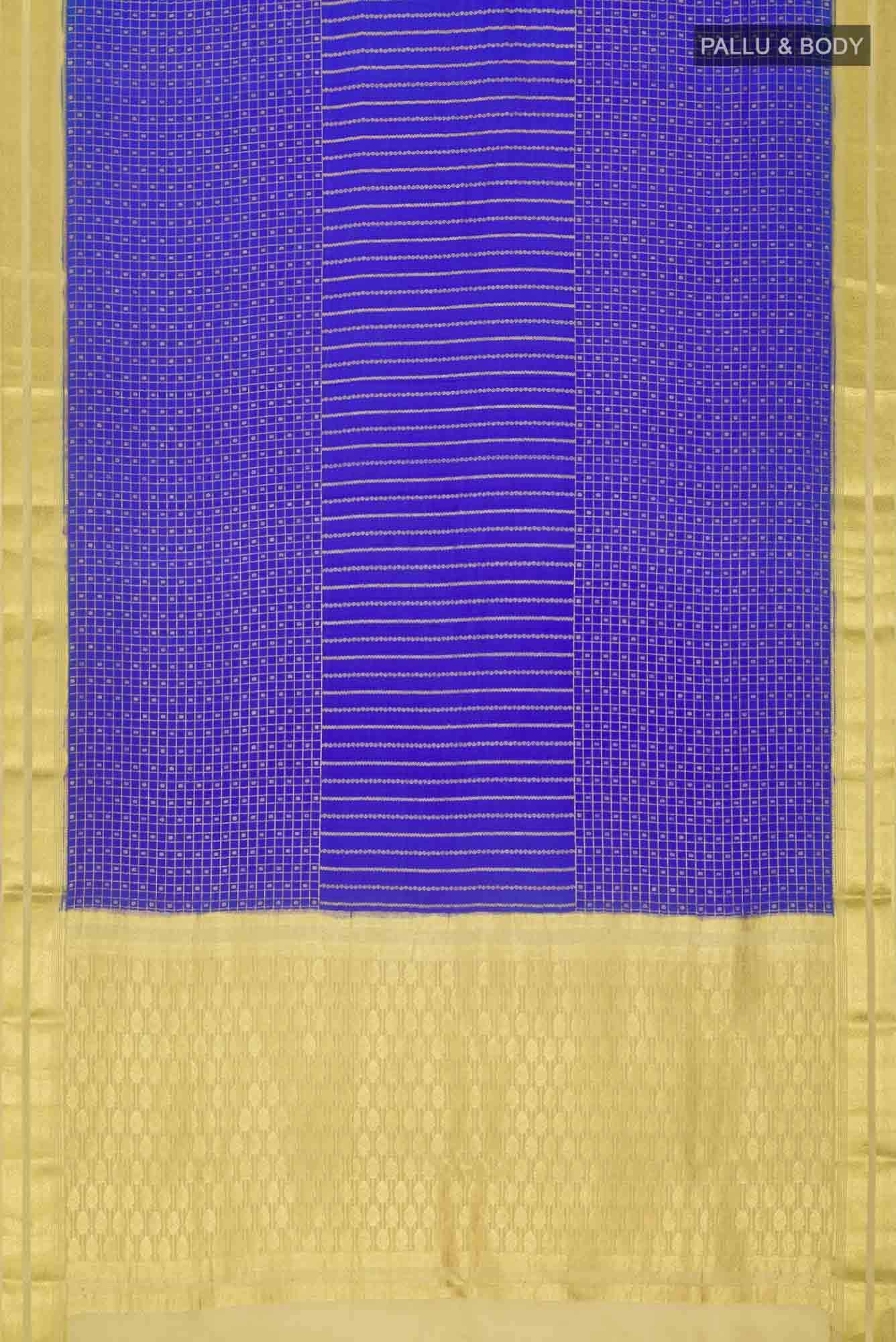 Blue Mysore Crepe Saree
