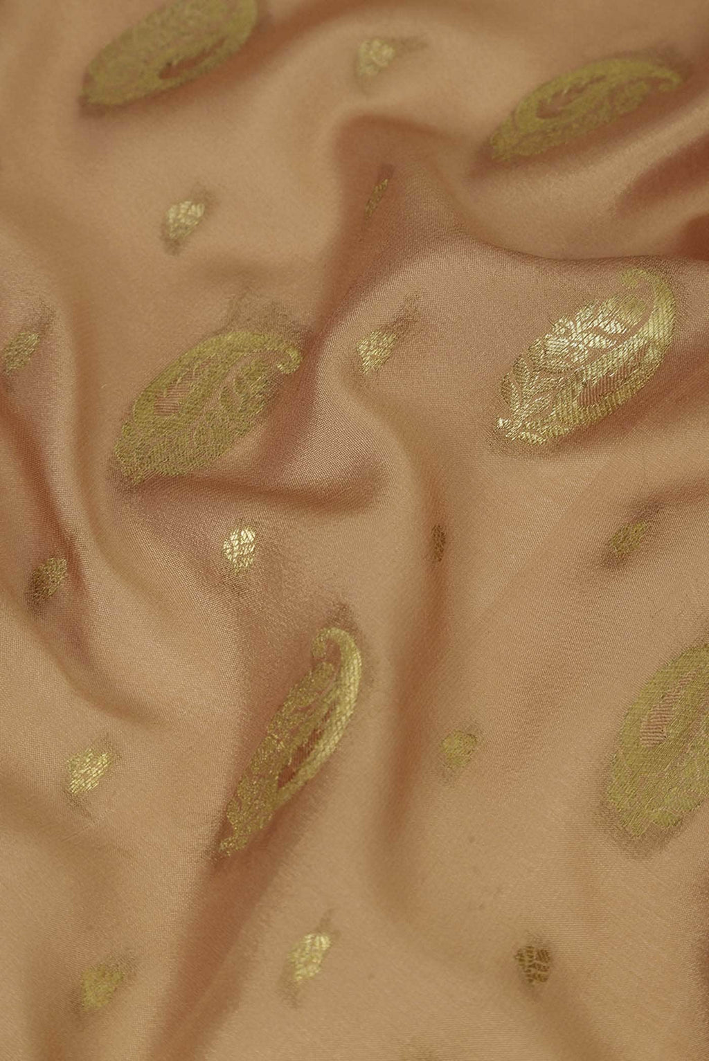 Beige Mysore Crepe Saree