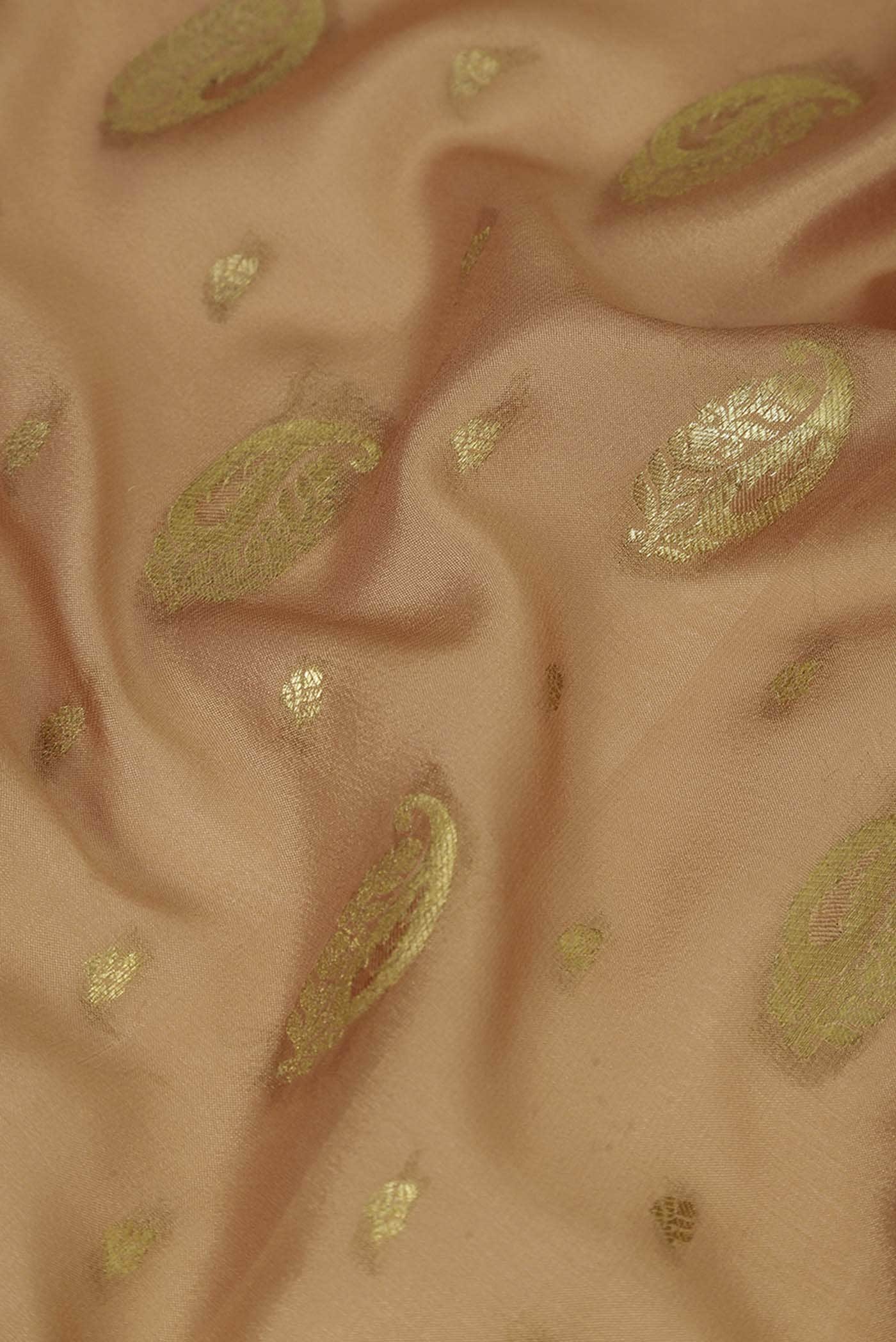 Beige Mysore Crepe Saree