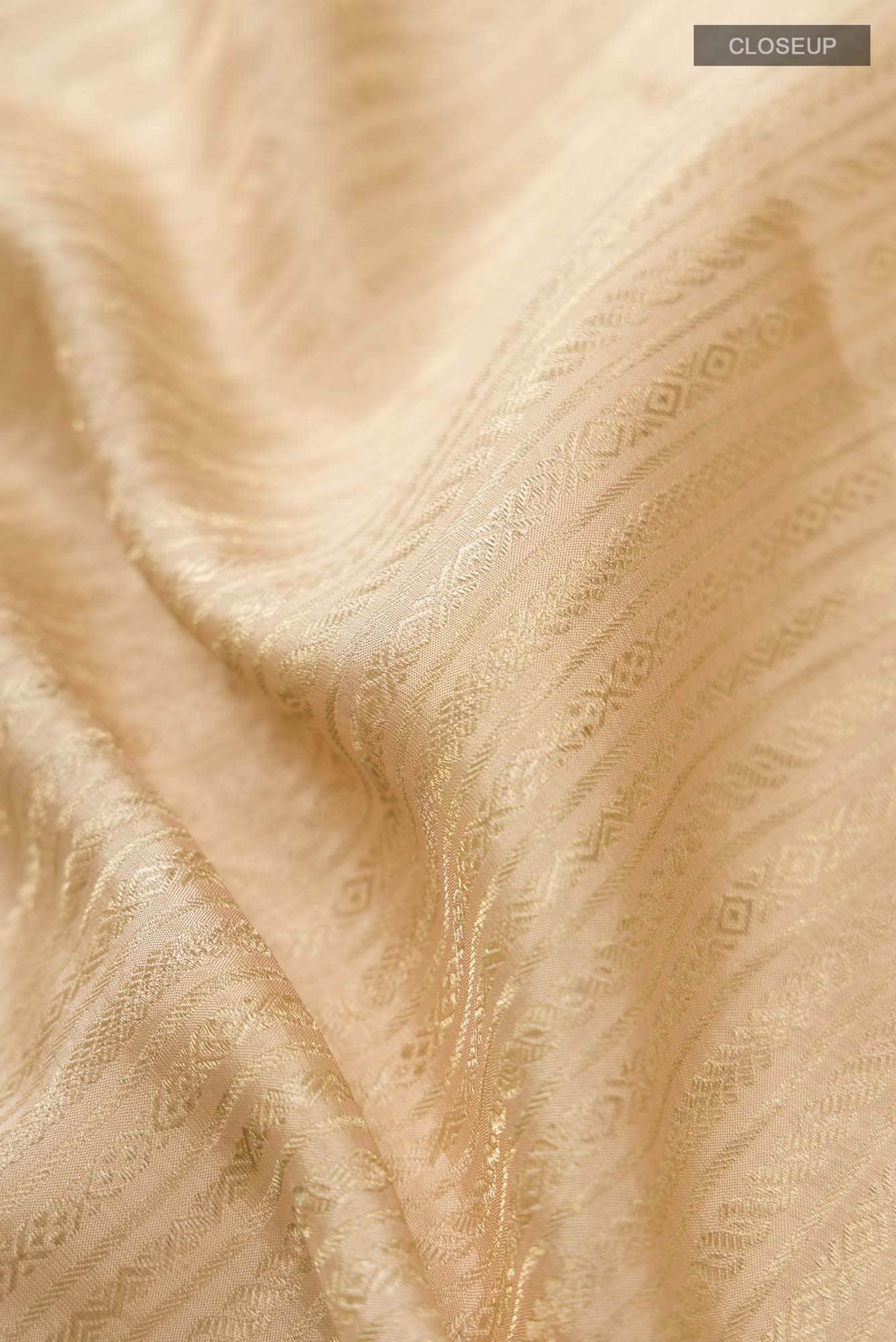 Beige Mysore Crepe Saree