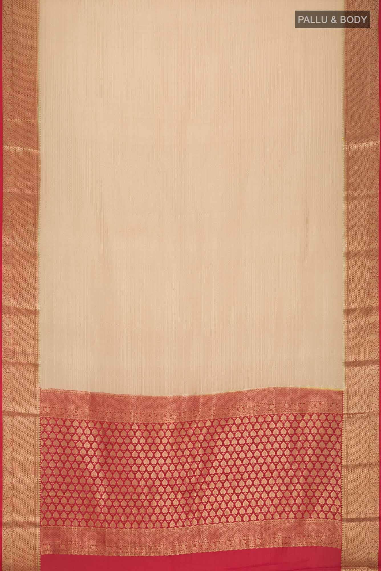Beige Mysore Crepe Saree