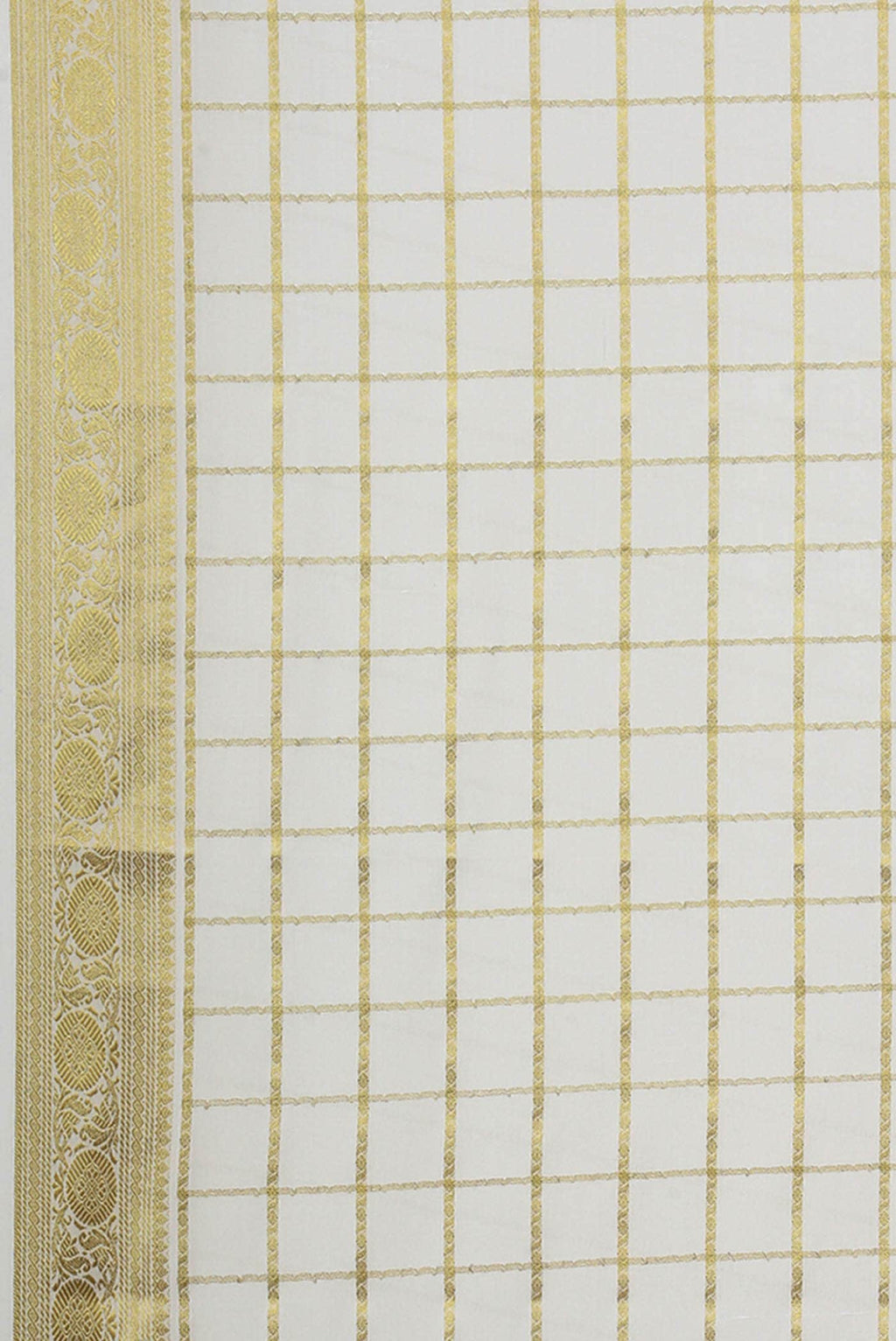 White Mysore Crepe Saree