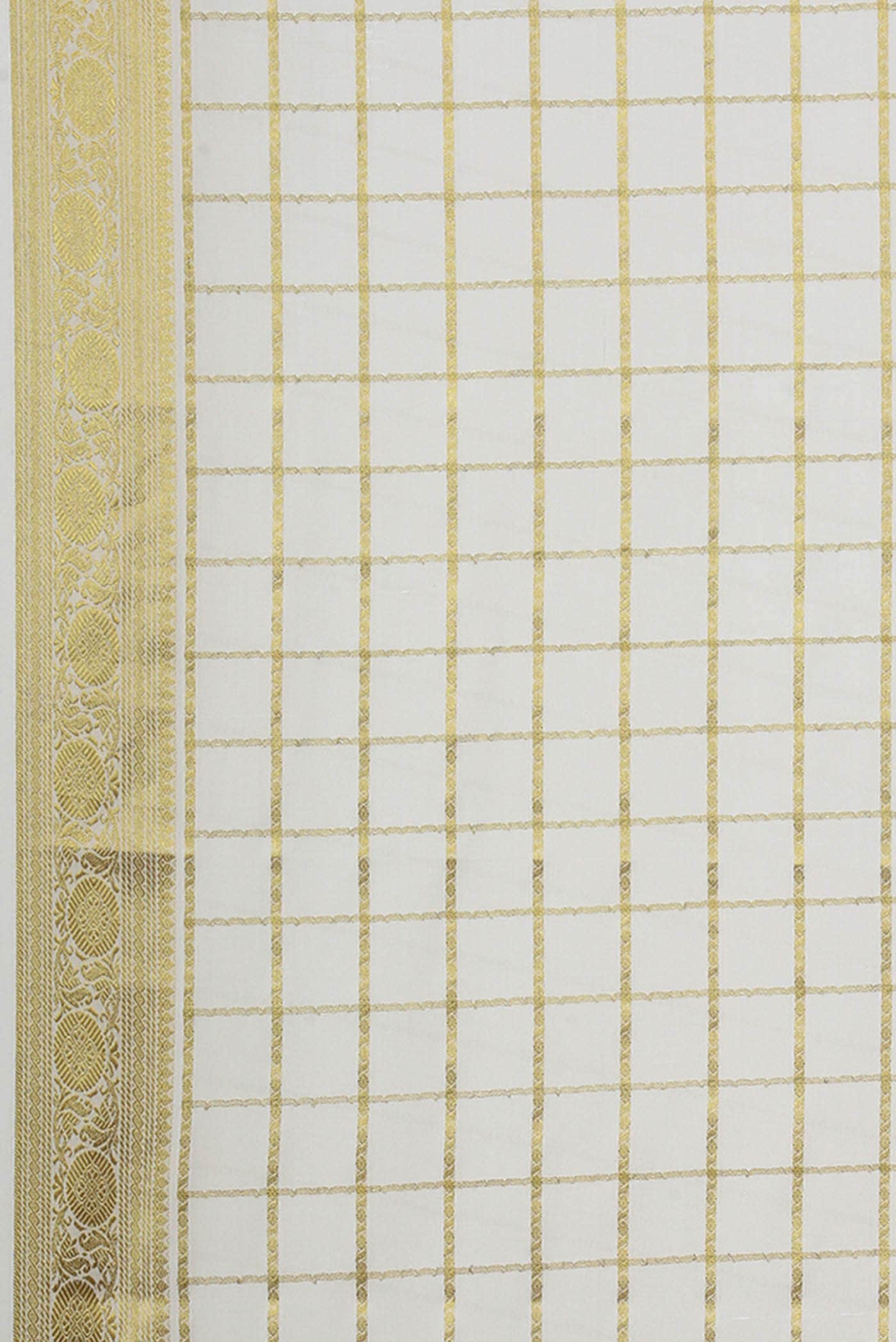 White Mysore Crepe Saree