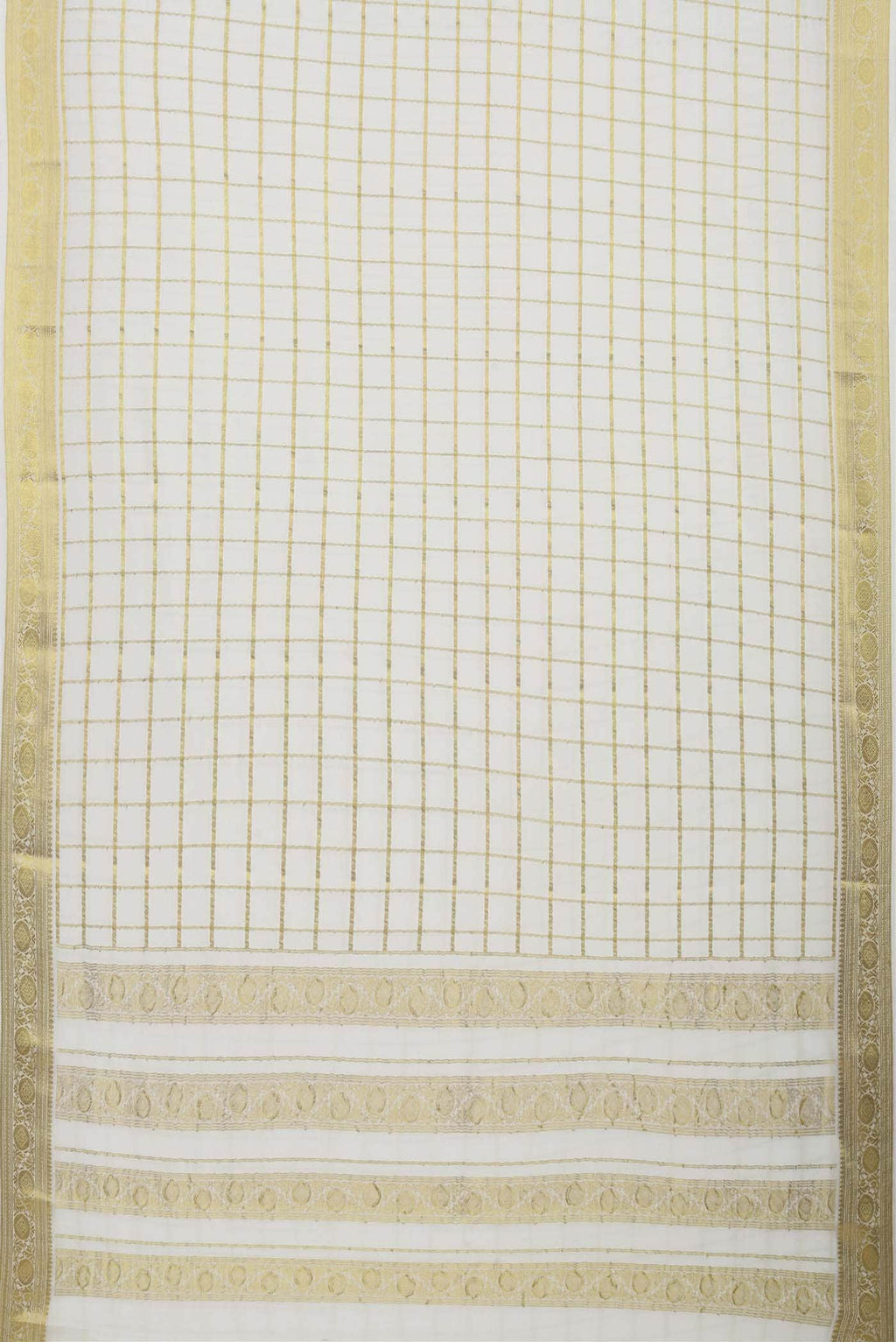 White Mysore Crepe Saree