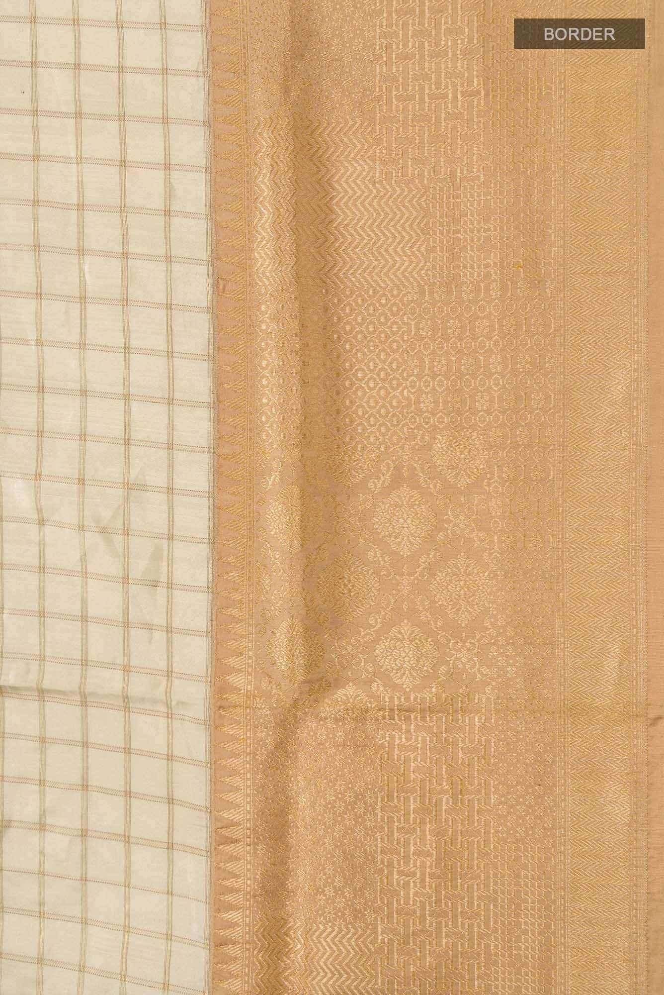 Beige Banarasi Silk Saree