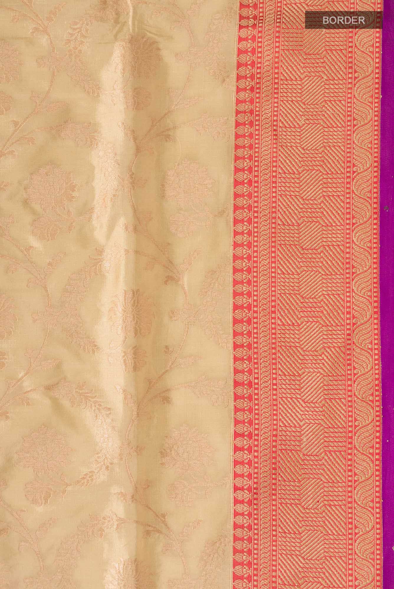 Beige Banarasi Silk Saree