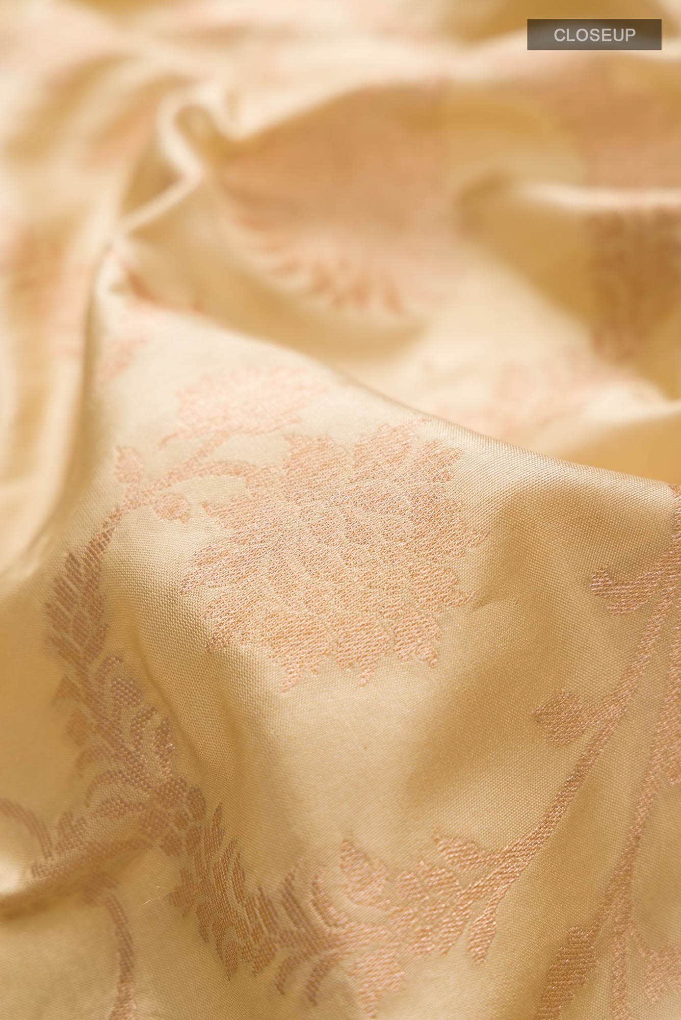 Beige Banarasi Silk Saree