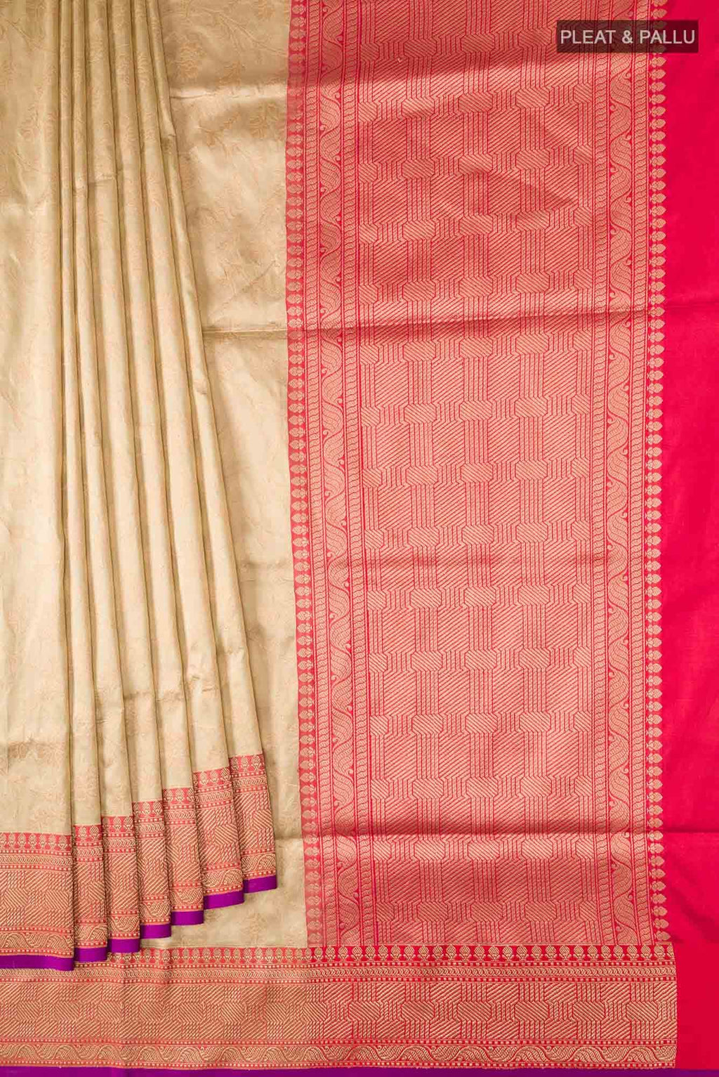 Beige Banarasi Silk Saree