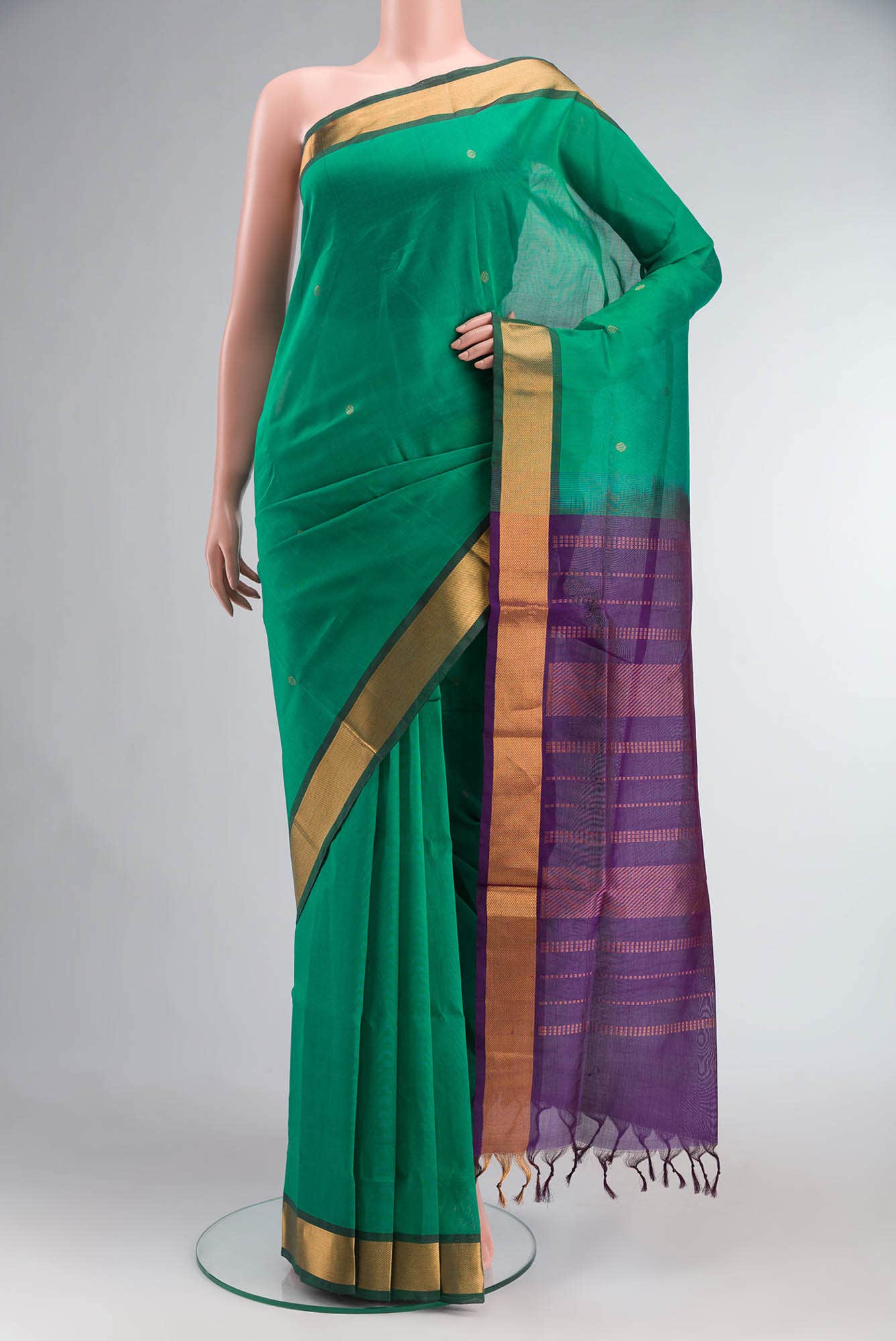 Green Silk Cotton Saree