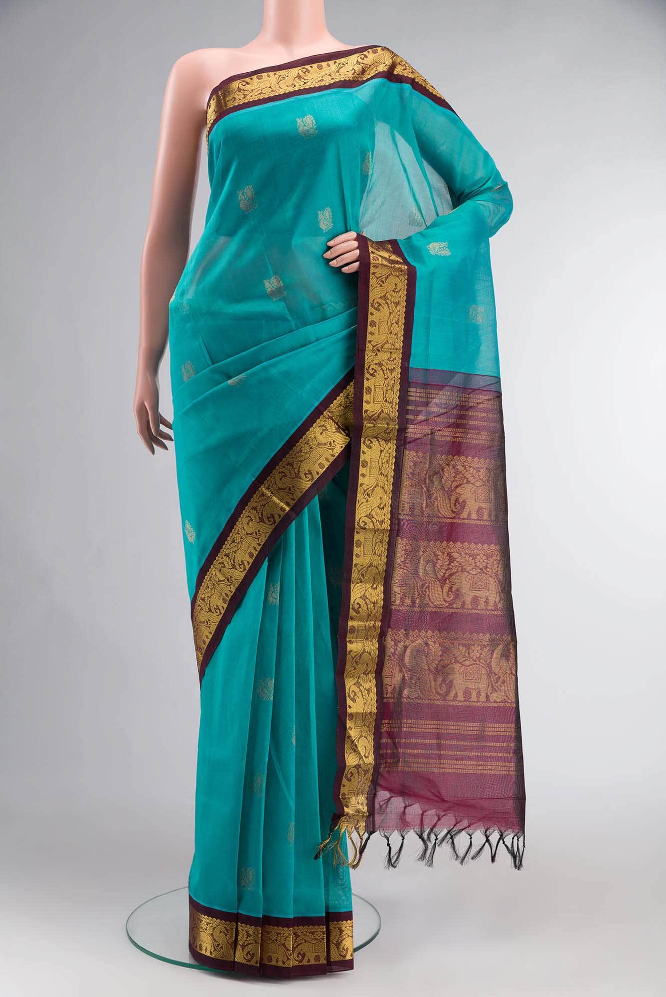 Blue Silk Cotton Saree