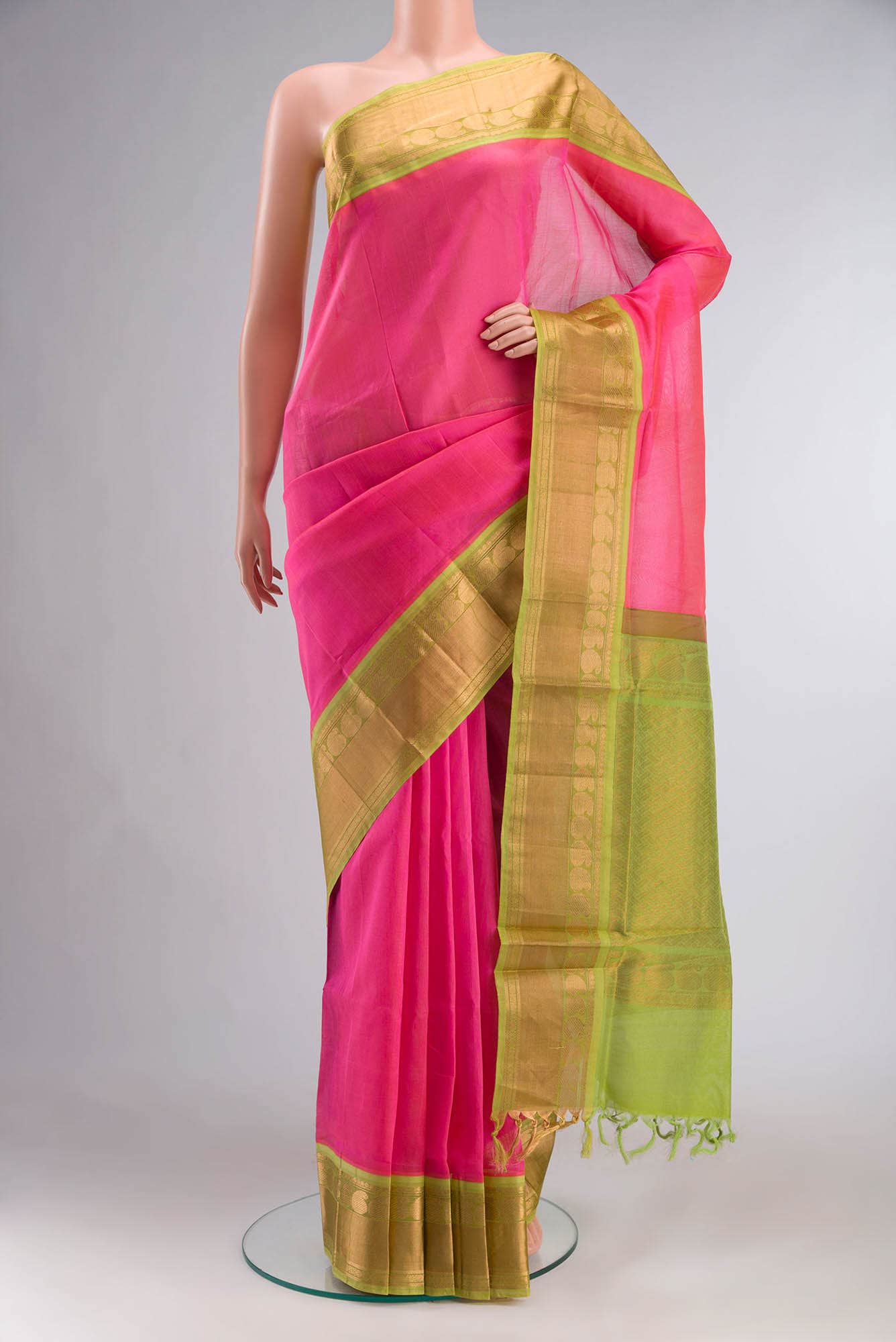Pink Silk Cotton Saree
