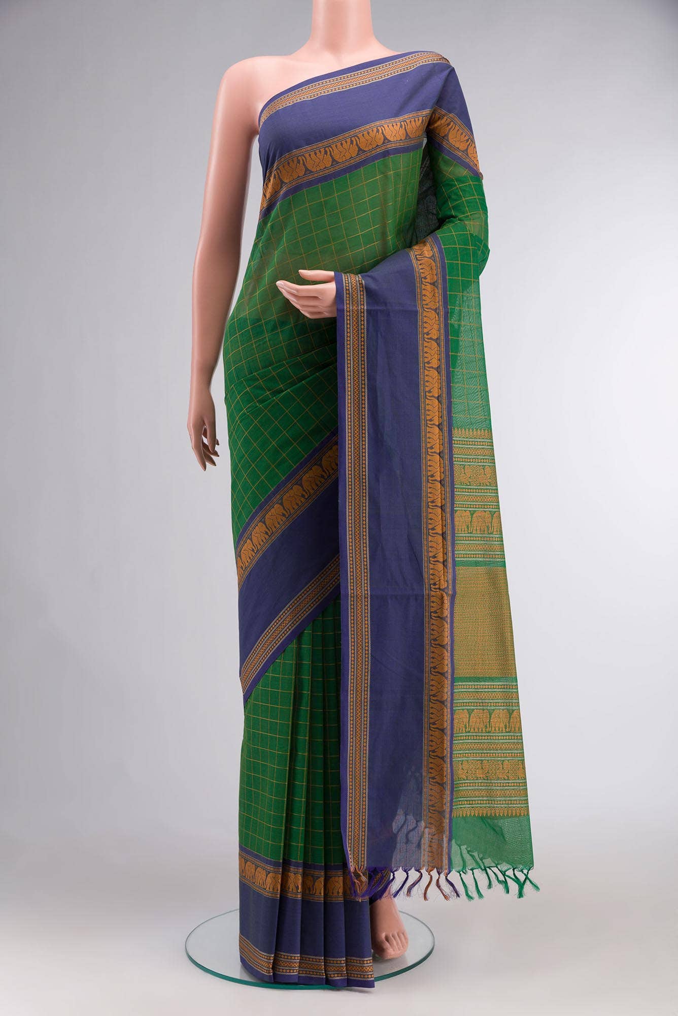Green Coimbatore Cotton Saree
