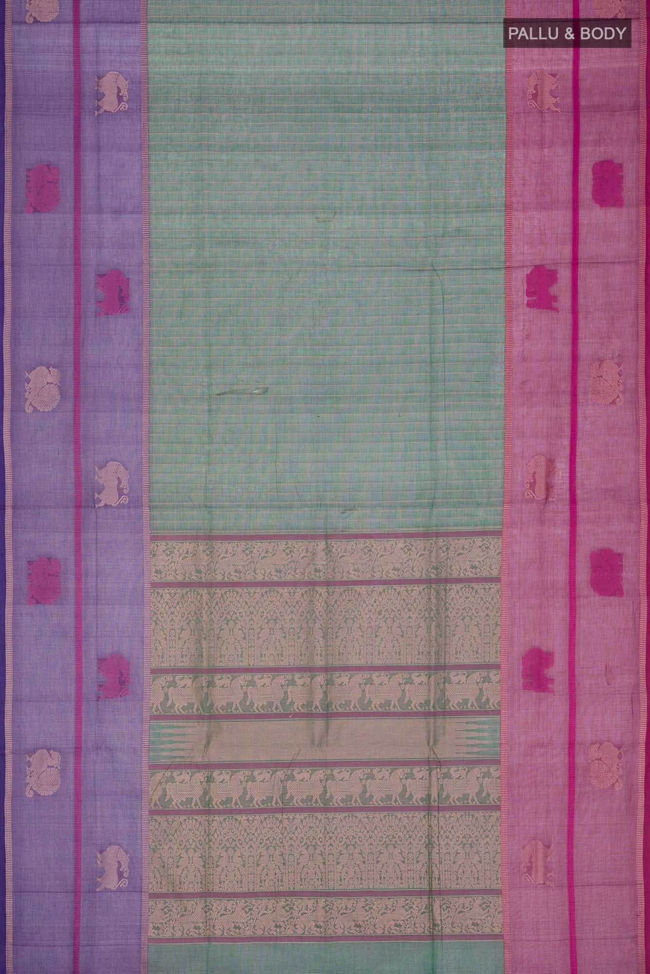 Green Coimbatore Cotton Saree