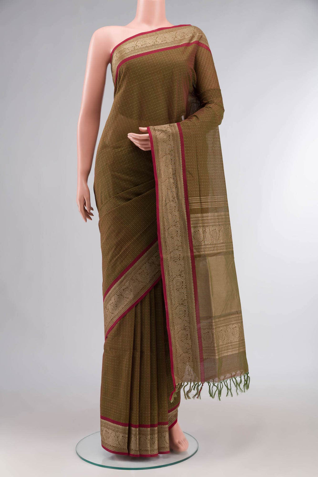 Green Coimbatore Cotton Saree