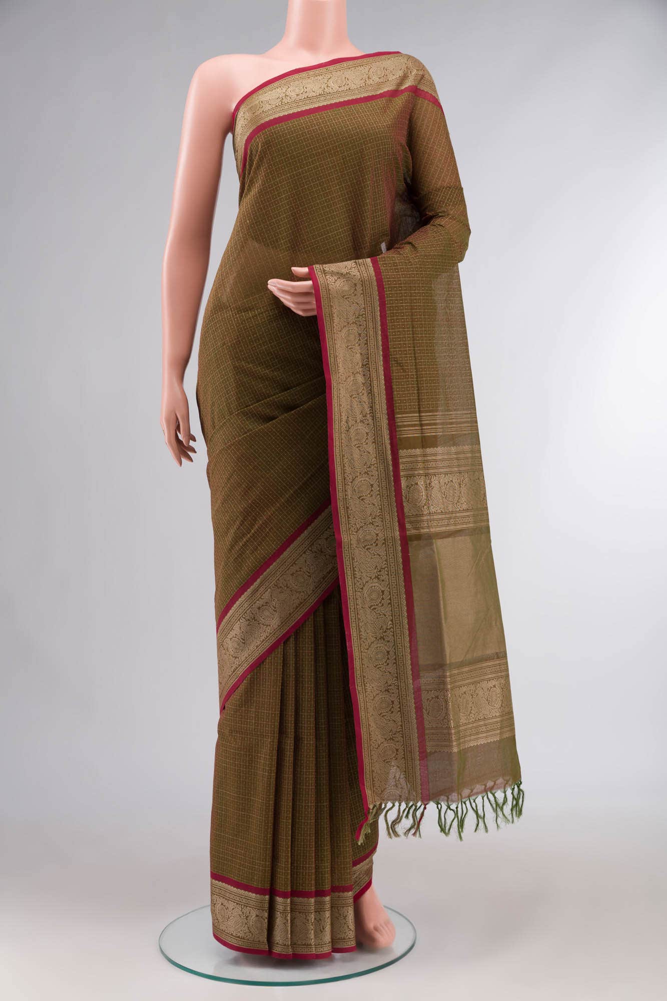 Green Coimbatore Cotton Saree