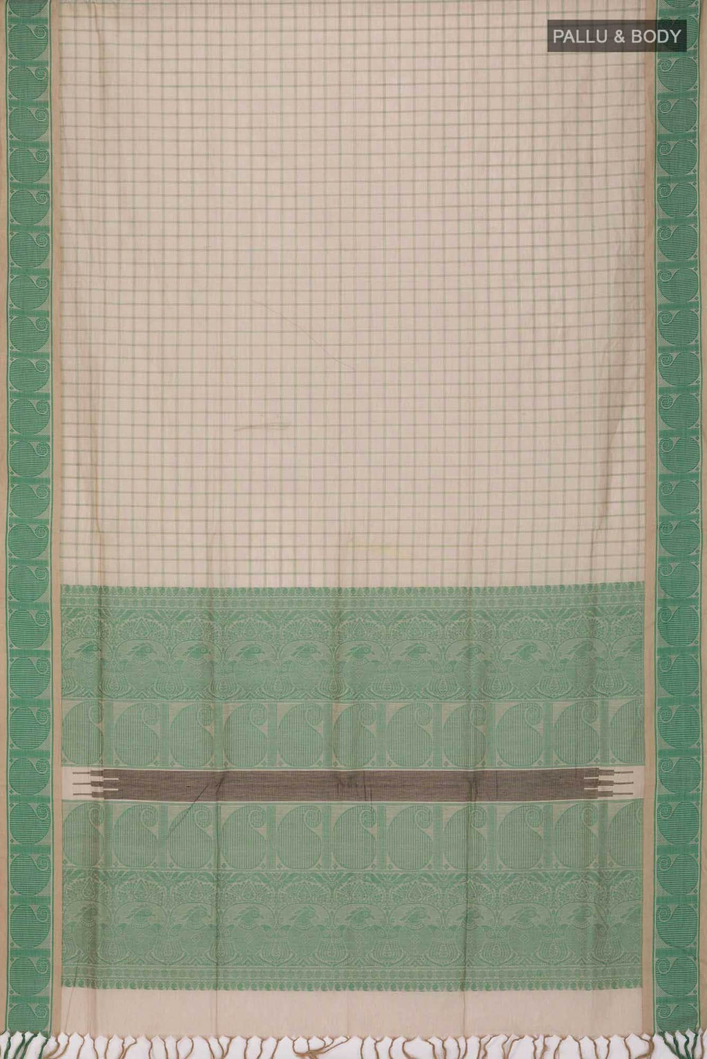 Beige Coimbatore Cotton Saree