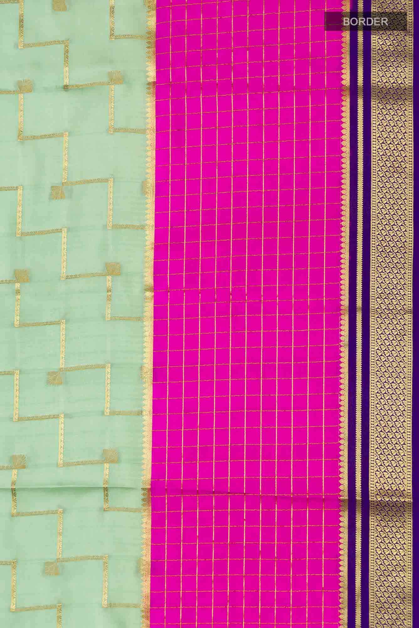 Green Mysore Crepe Saree