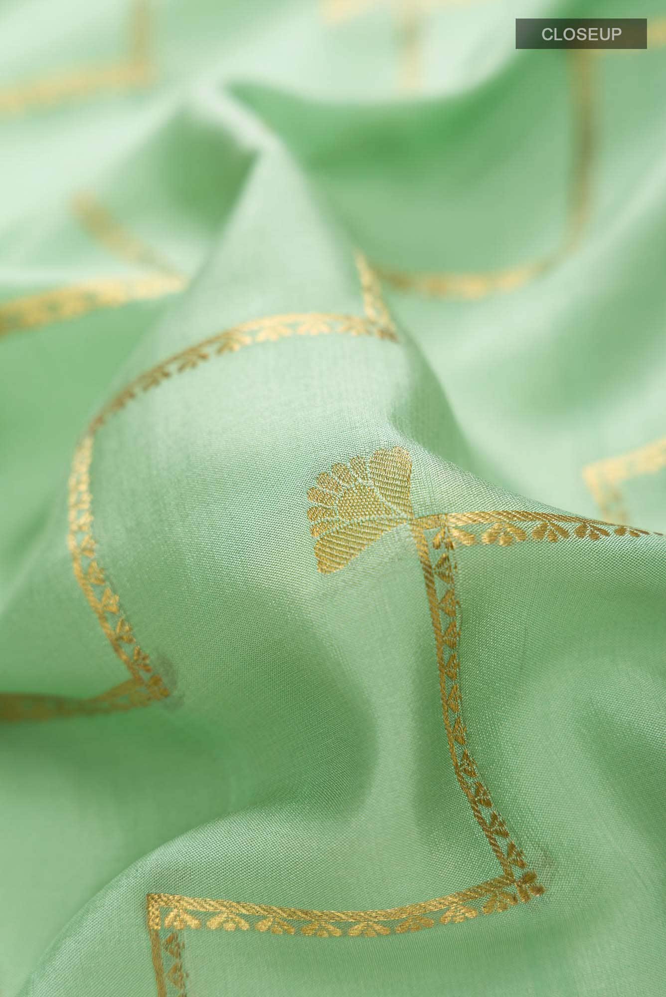 Green Mysore Crepe Saree