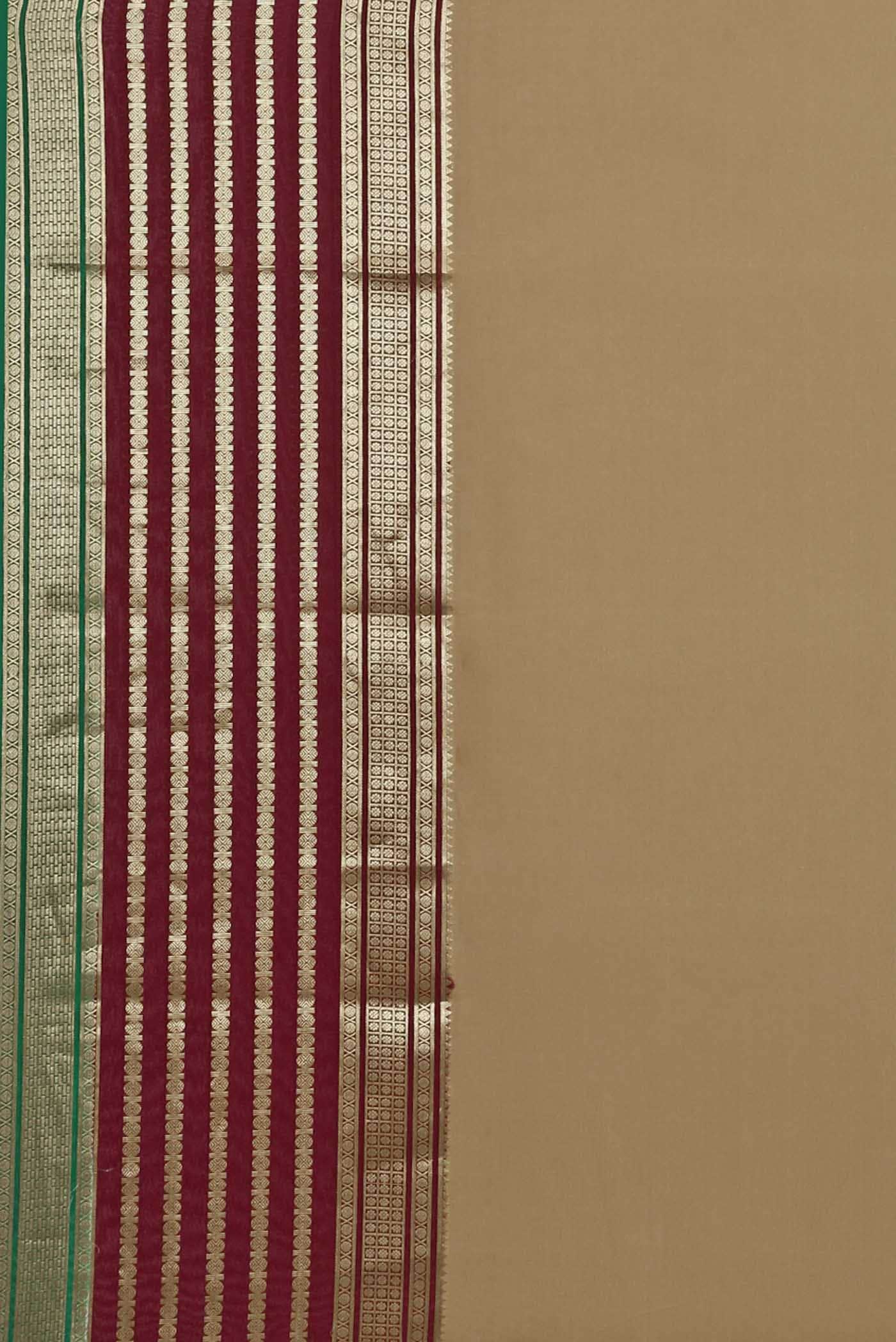 Beige Mysore Crepe Saree