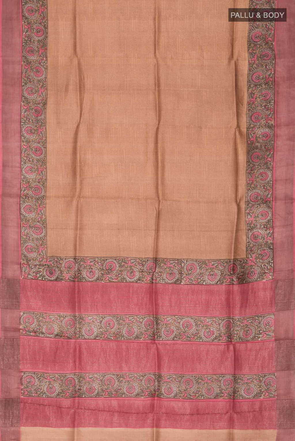 Mustard Bhagalpuri Tussar Silk Saree