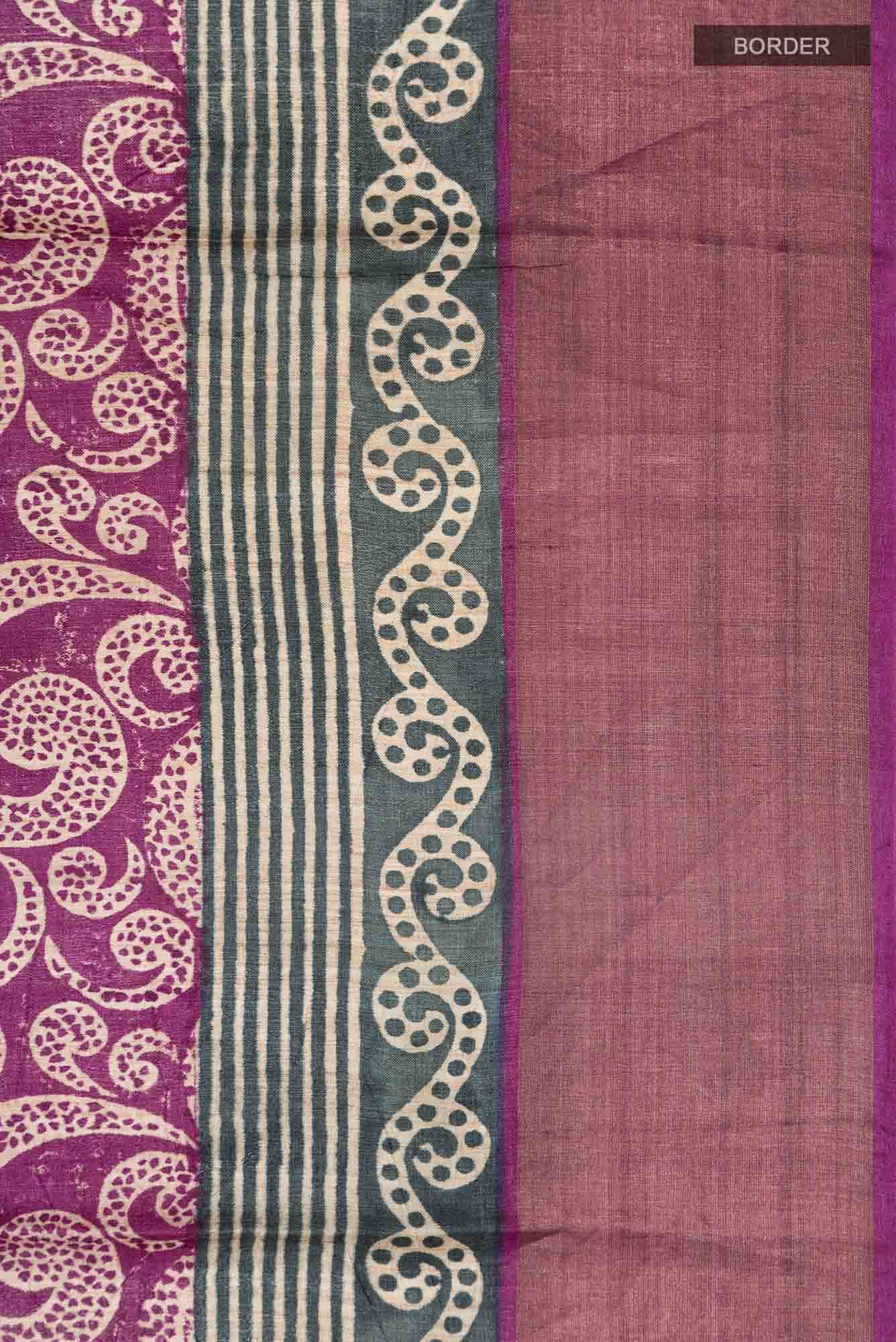 Violet Tussar Silk Saree