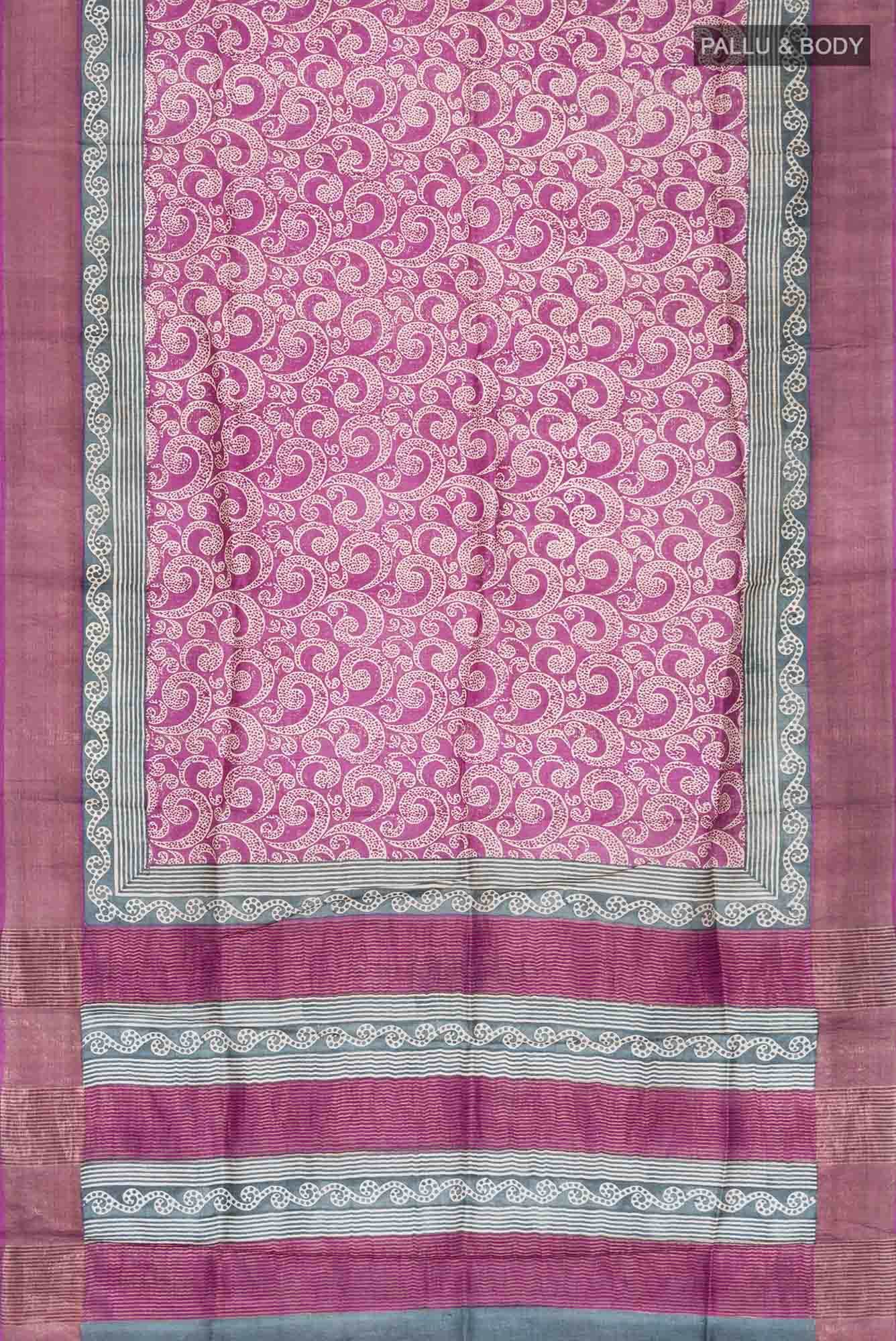 Violet Tussar Silk Saree