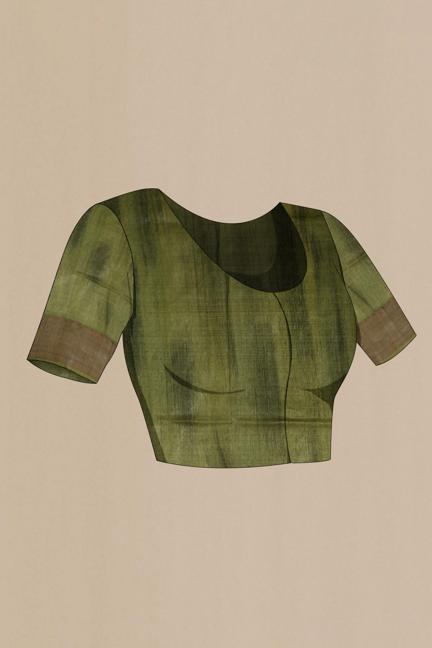 Green Bhagalpuri Tussar Silk Saree