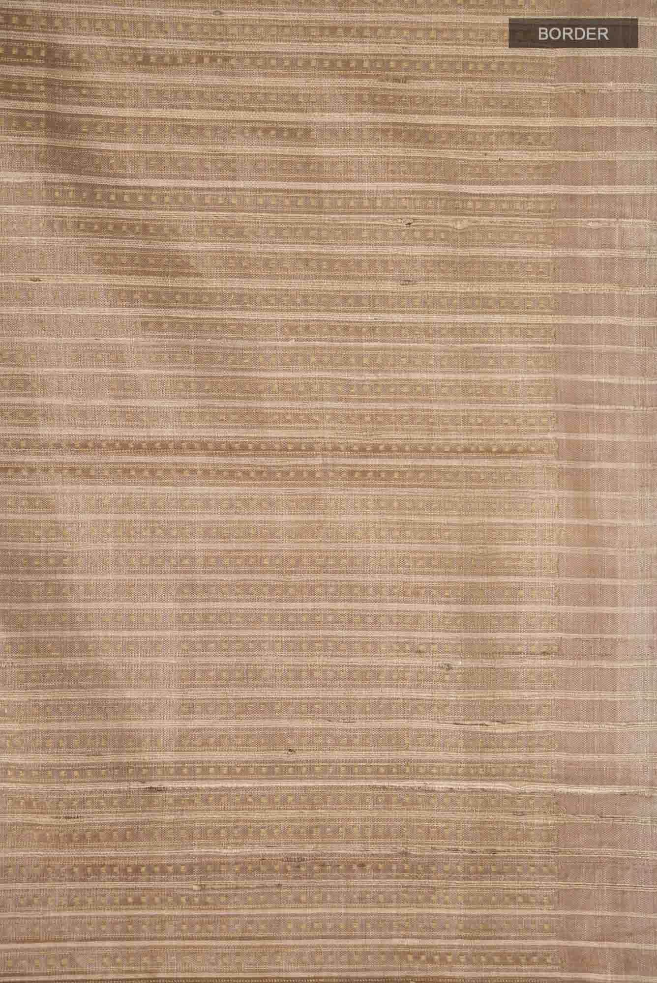 Beige Tussar Silk Saree