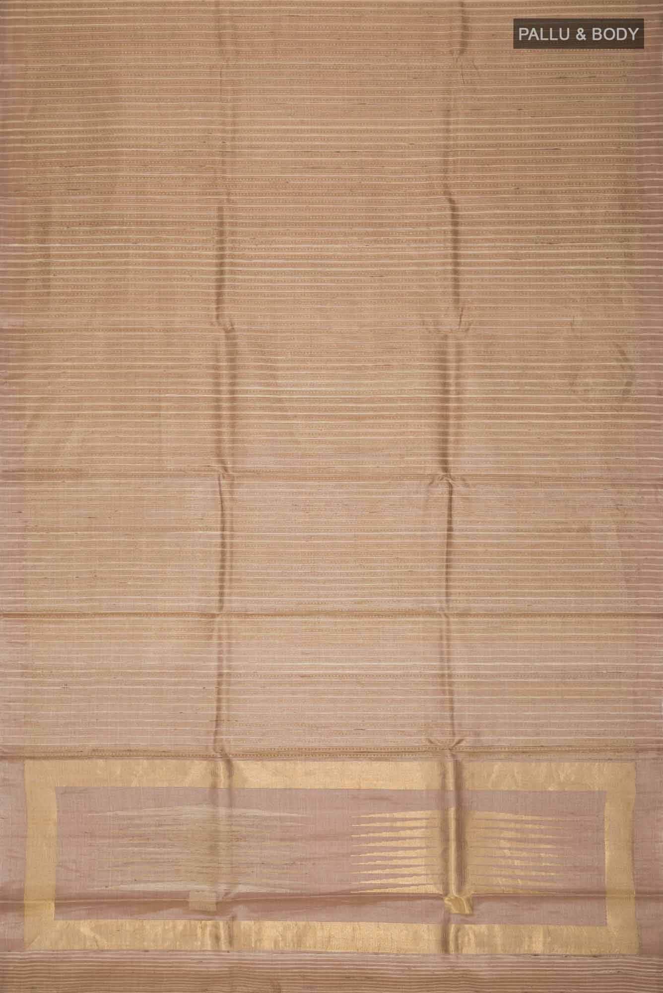 Beige Tussar Silk Saree