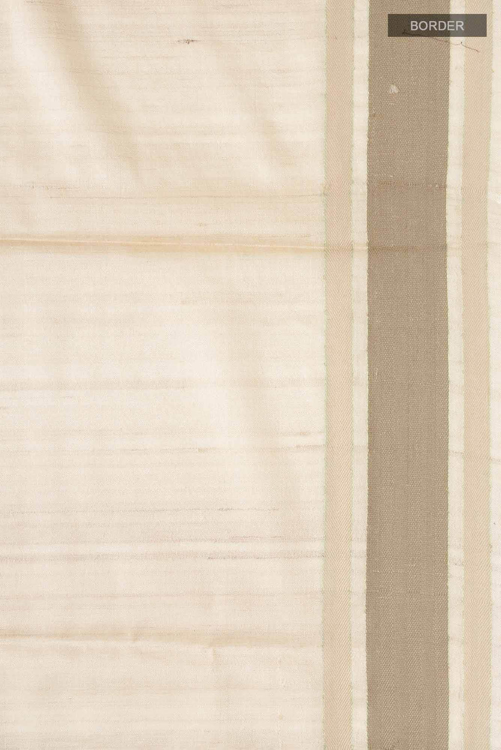 Cream Tussar Silk Saree