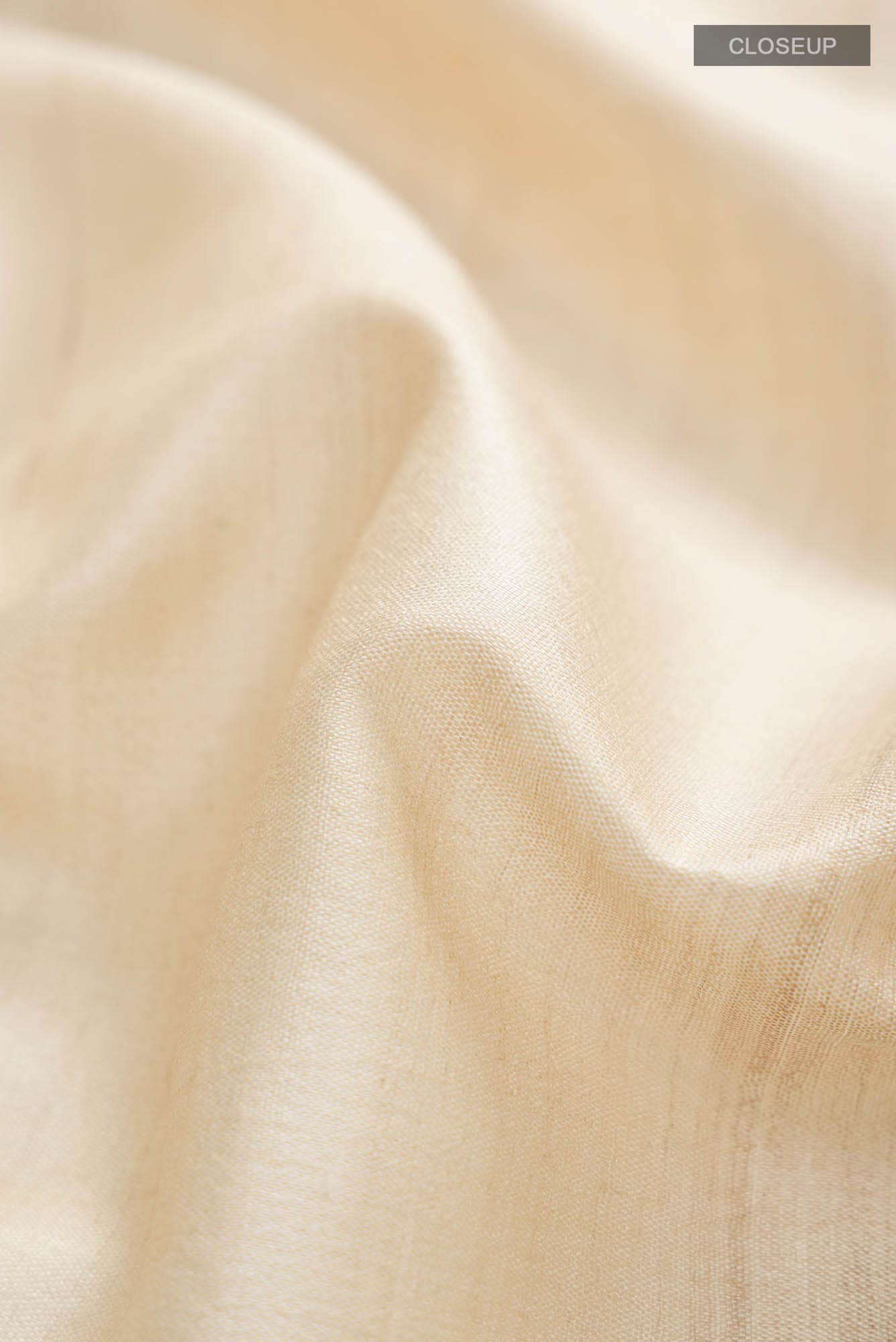 Cream Tussar Silk Saree