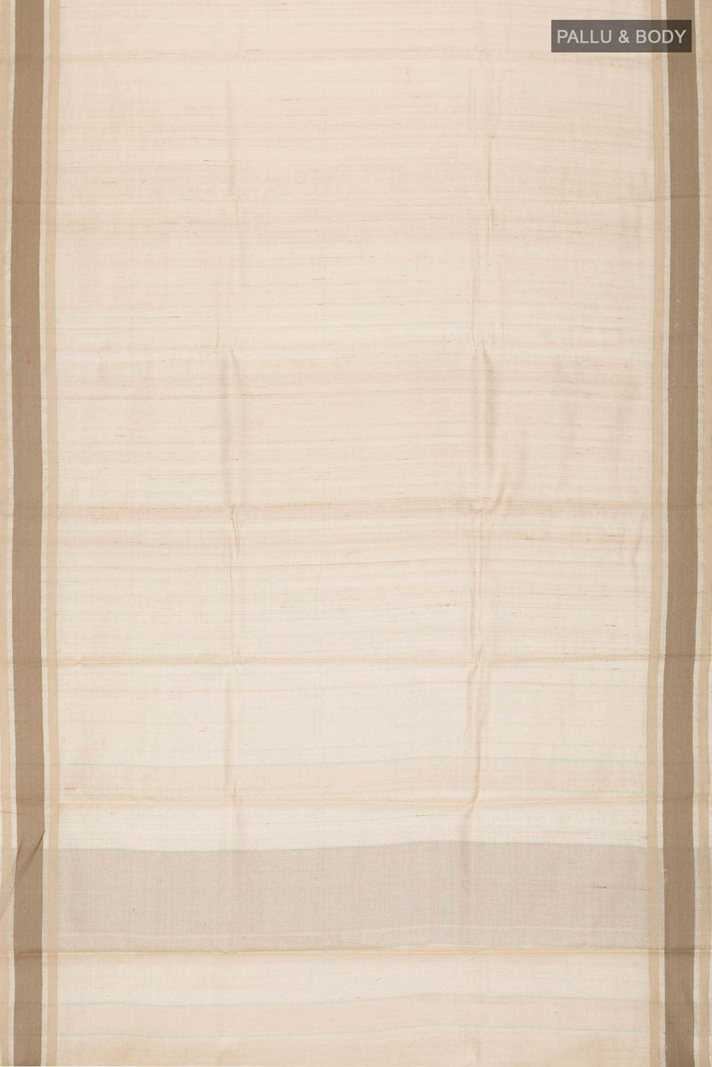 Cream Tussar Silk Saree