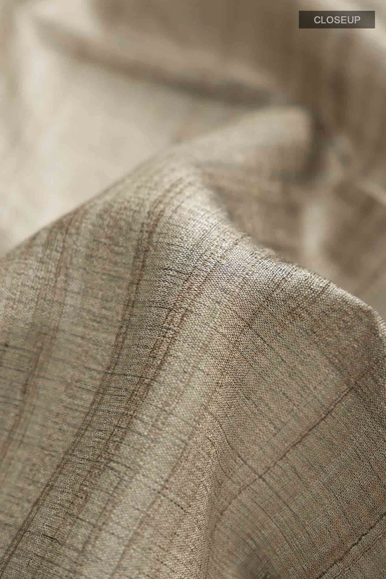 Beige Tussar Silk Saree