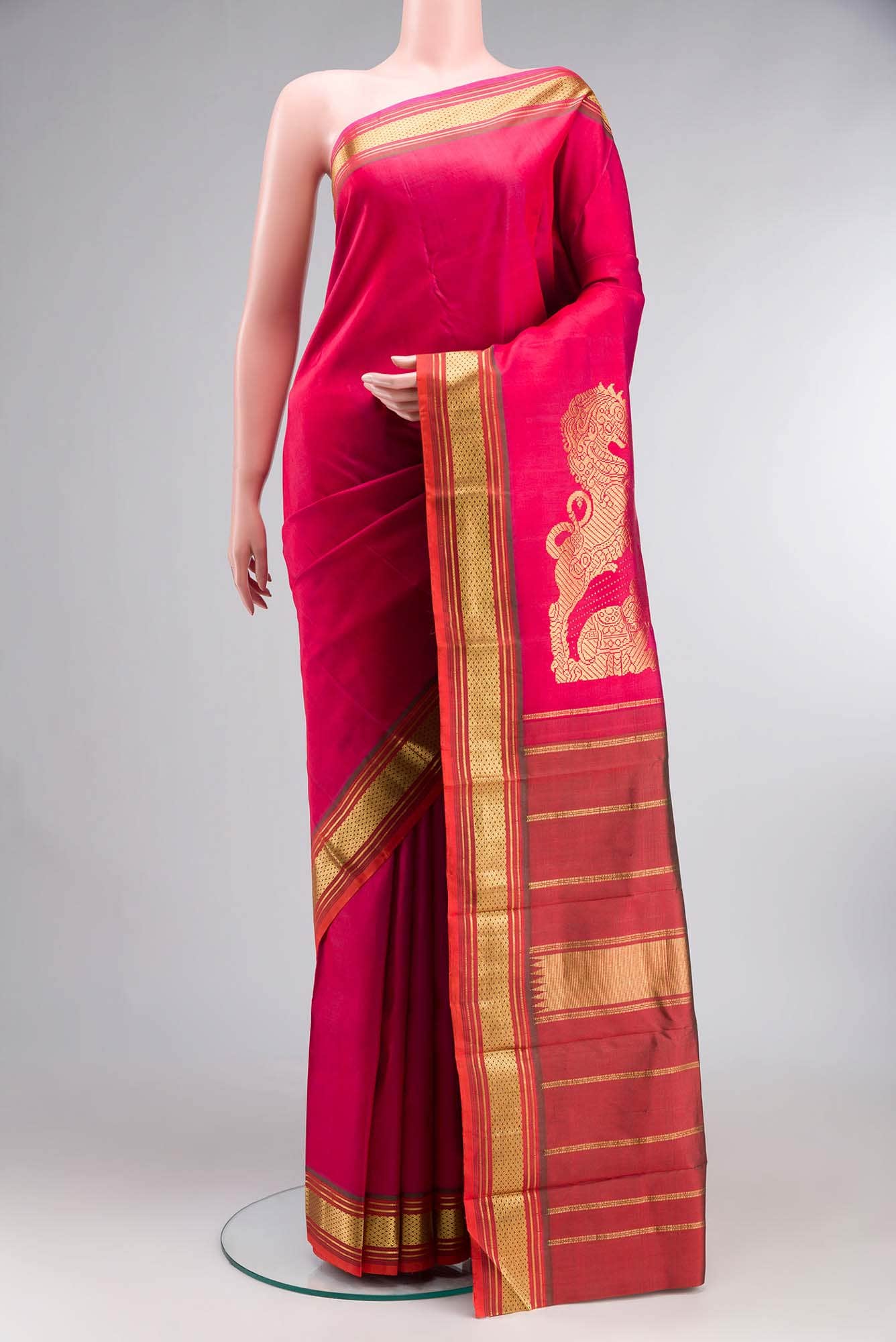 Pink Kanchipuram Silk Saree