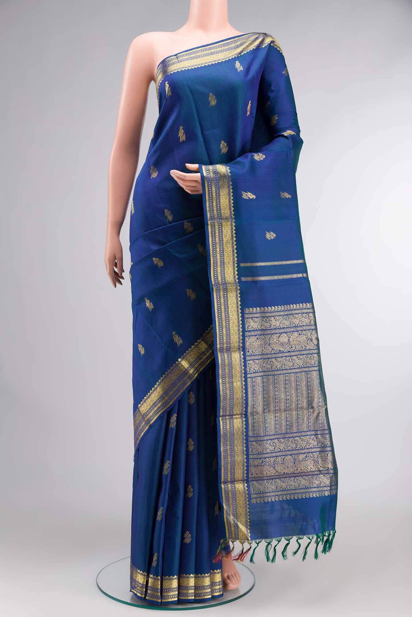 Blue Kanchipuram Silk Saree