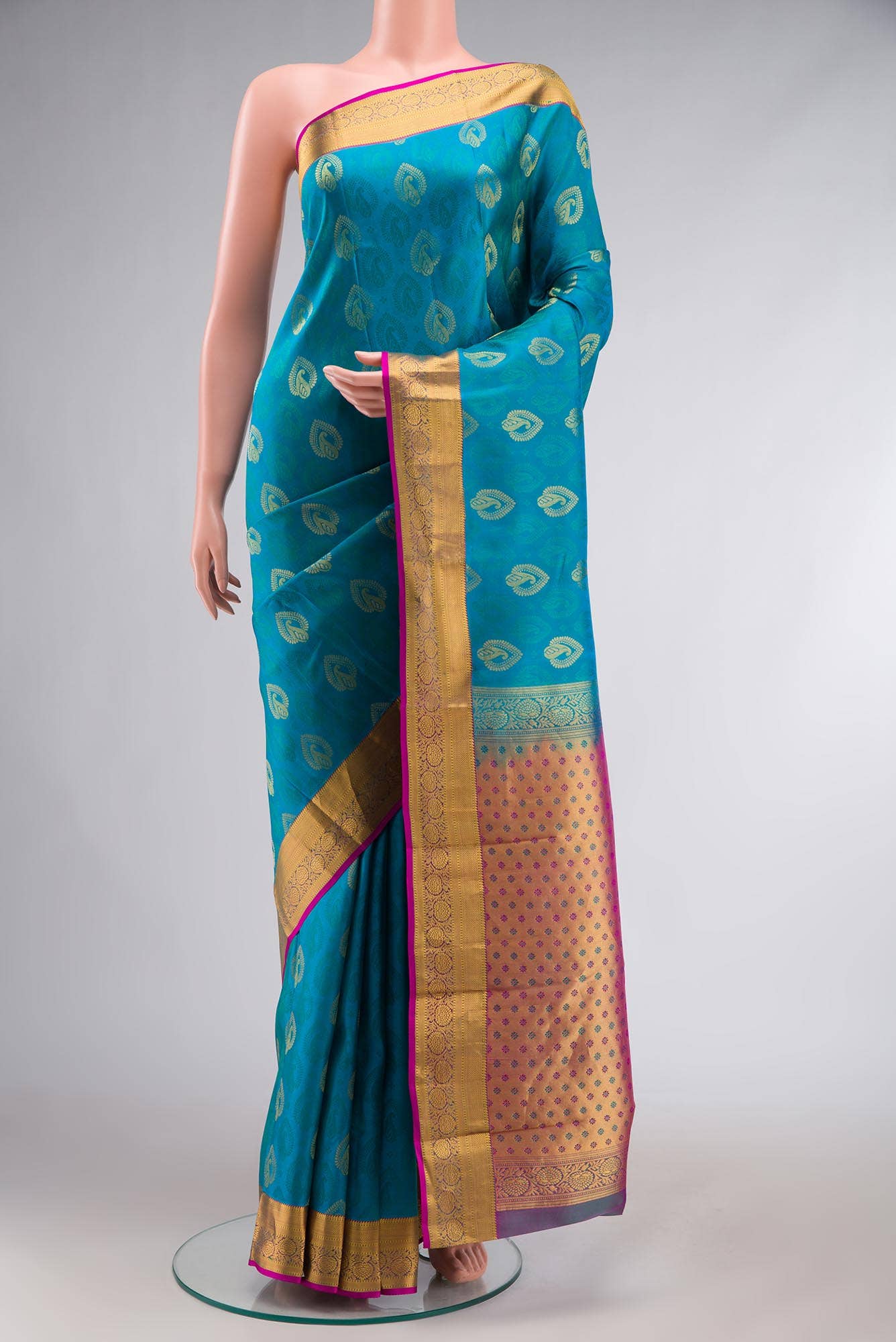 Blue Kanchipuram Silk Saree