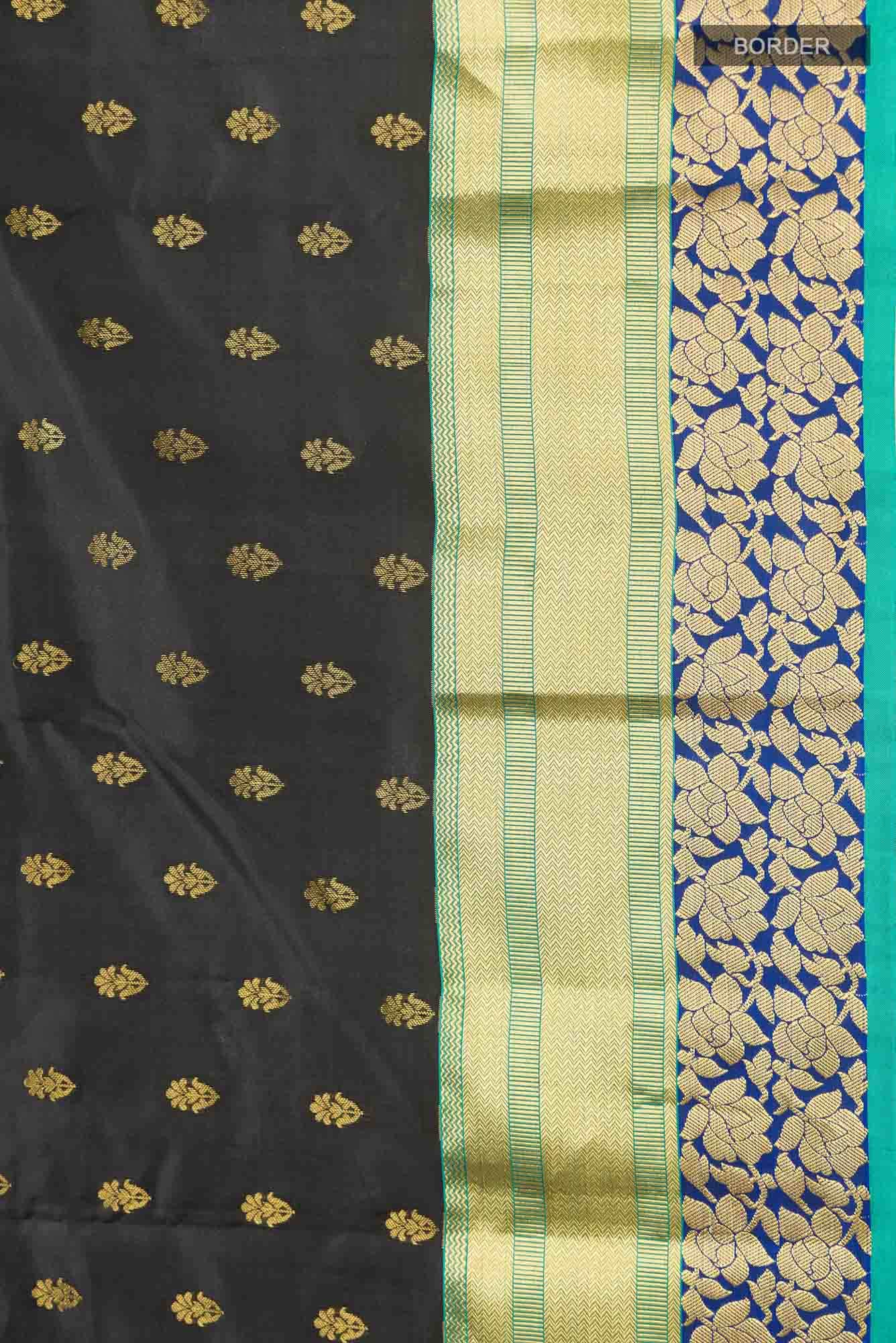 Black Dual Tone Kanchipuram Silk Saree